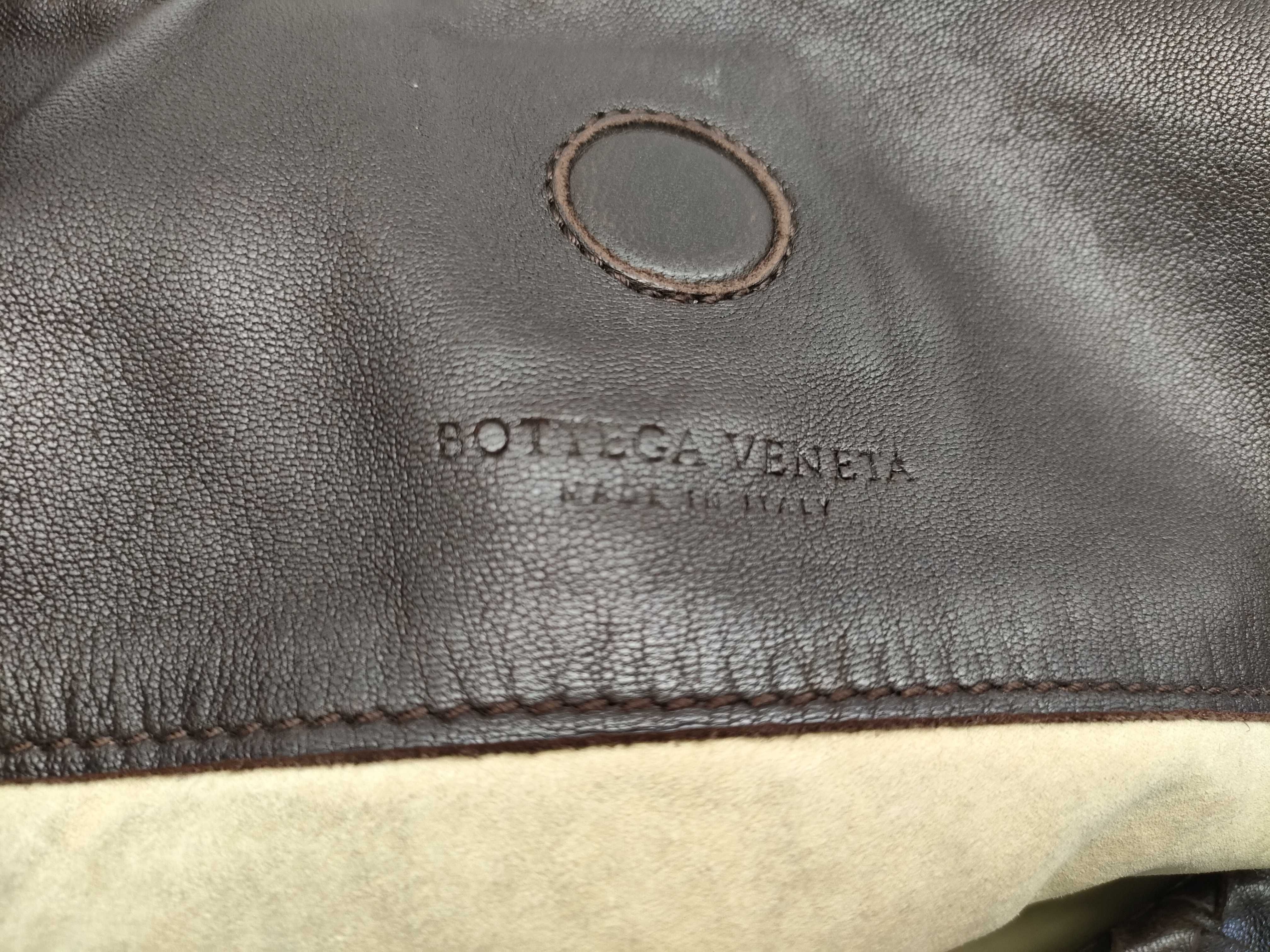 Intrecciato Campana Leather Shoulder Bag, Brown, 124864 (Shoulder Bag) — view 9