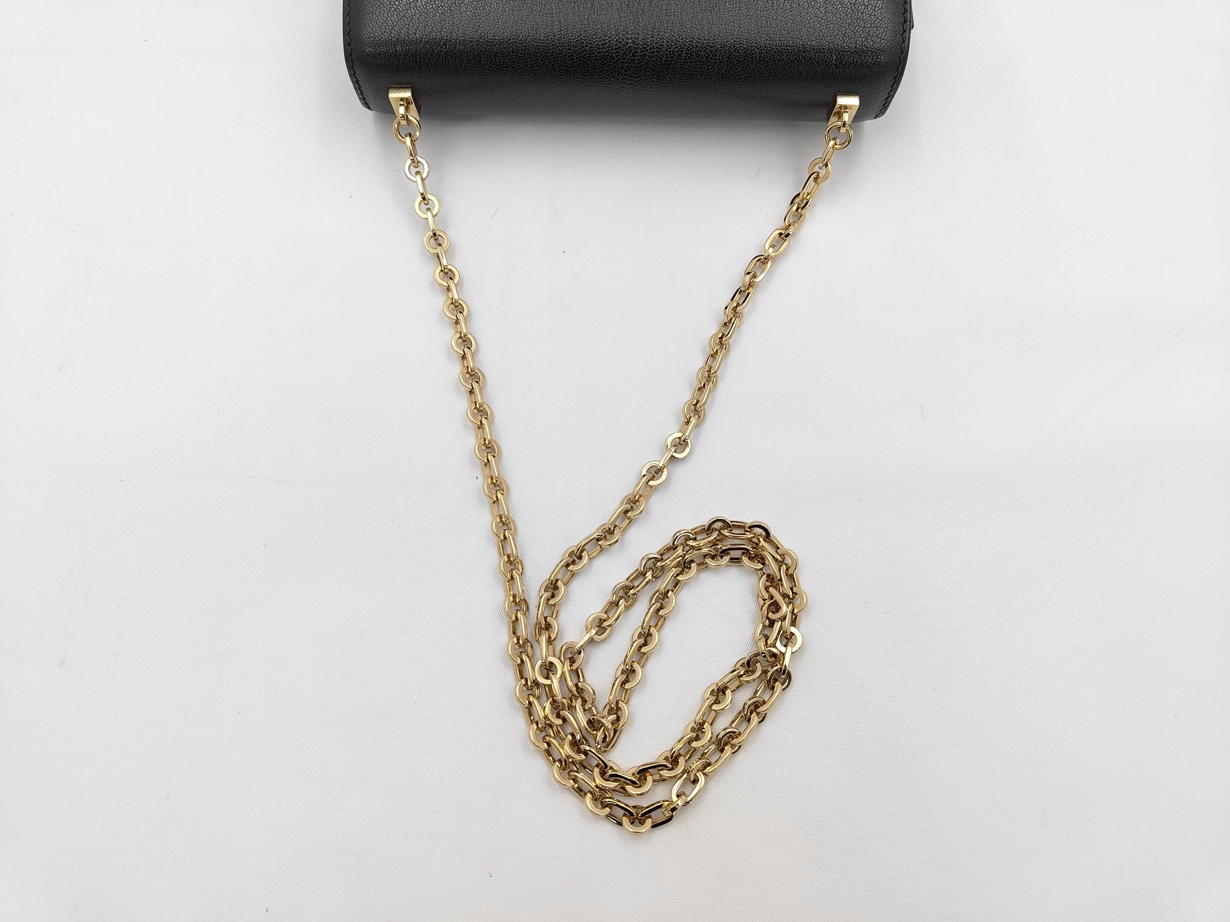 Vero Leather Shoulder Bag with Gold Hardware, D Stamp — view 3