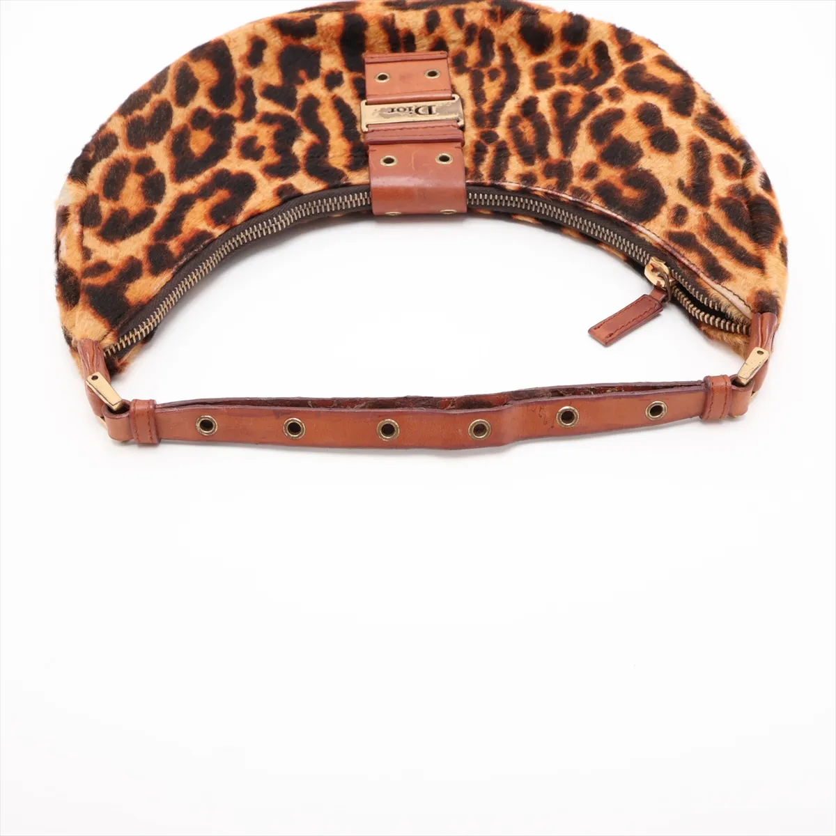Street Chic Calf Hair x Leather Shoulder Bag, Brown — view 5