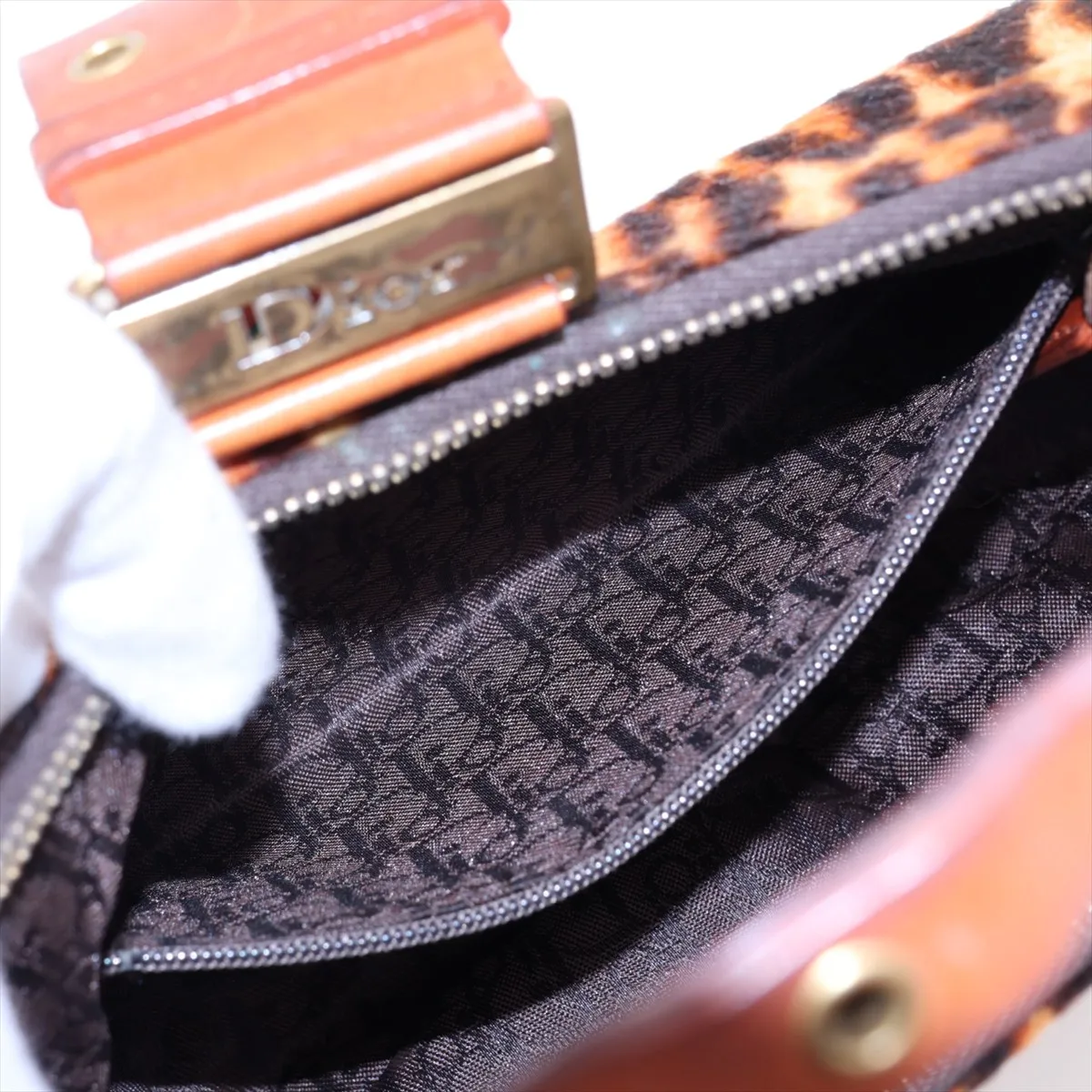 Street Chic Calf Hair x Leather Shoulder Bag, Brown — view 8
