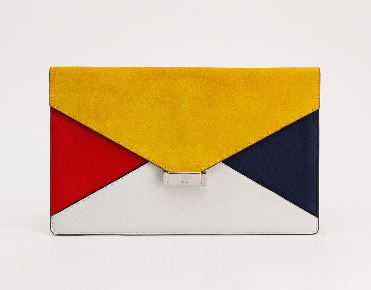 Calf hair suede leather clutch — view 3