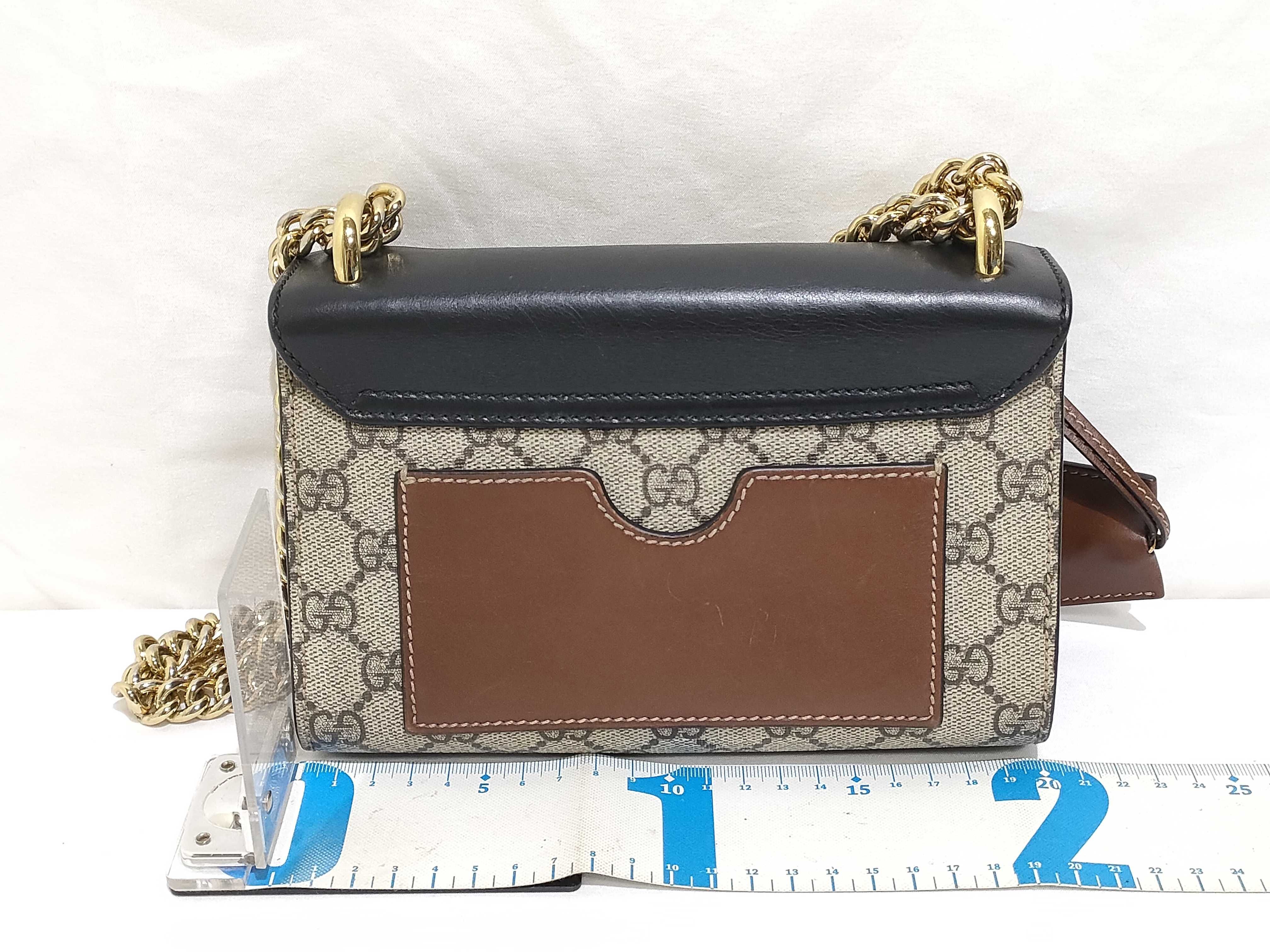 GG Supreme VN - GG Supreme Padlock PVC x Cowskin Chain Shoulder Bag Beige x Black 4 Shoulder Bag — view 2