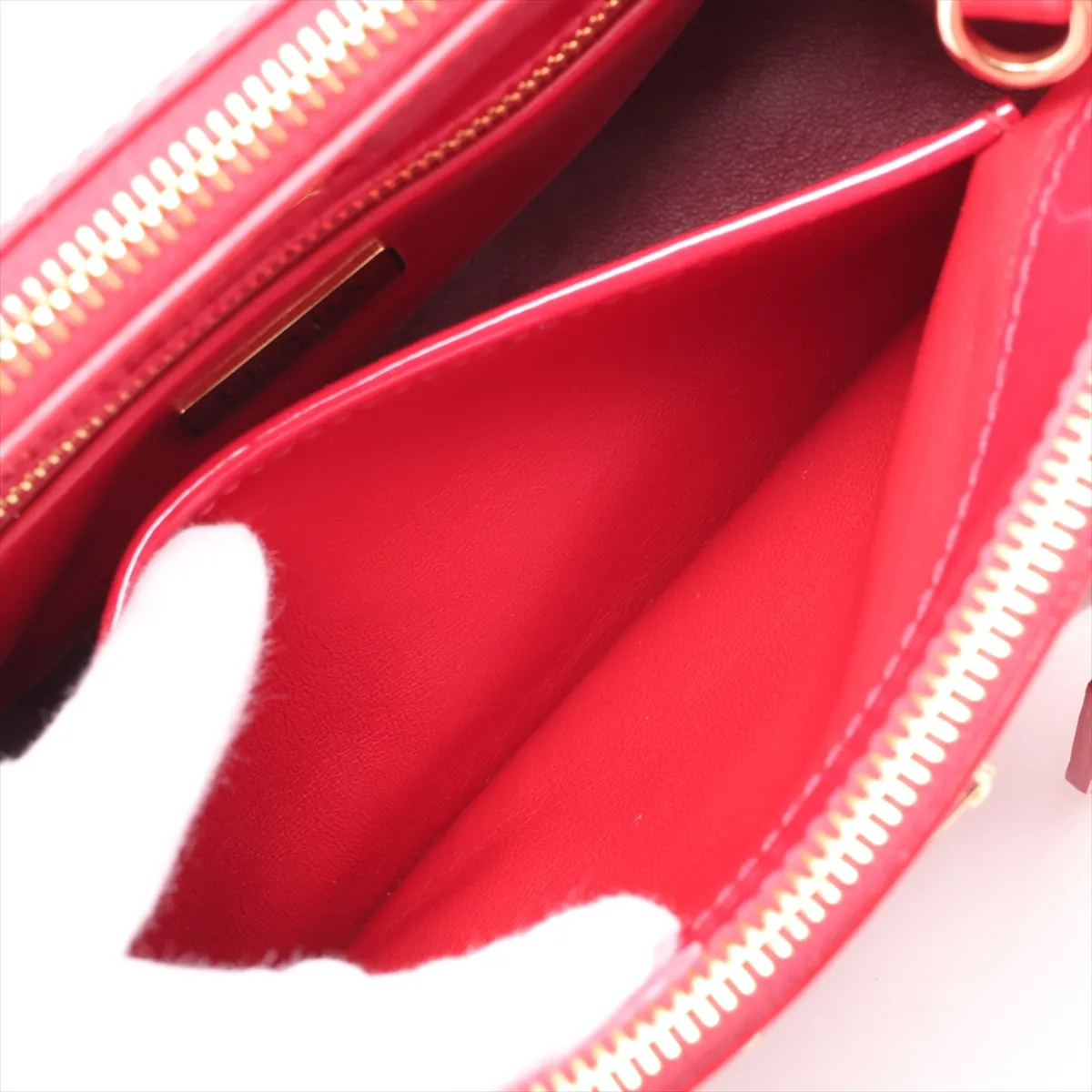 Patent Leather 2-Way Handbag, Red — view 12