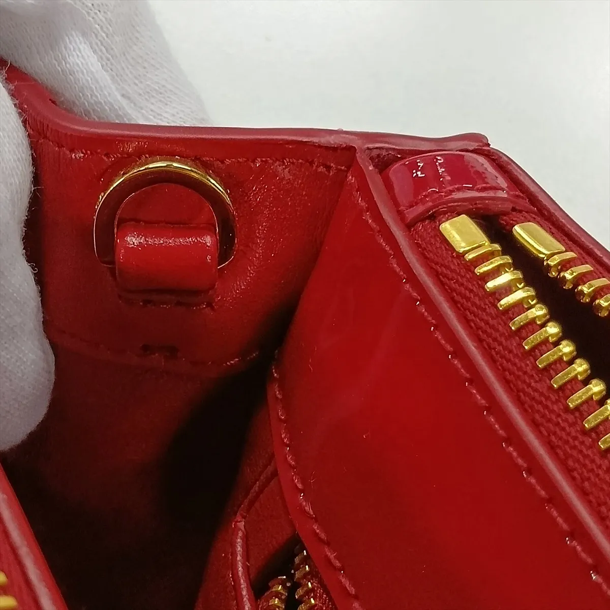 Patent Leather 2-Way Handbag, Red — view 15