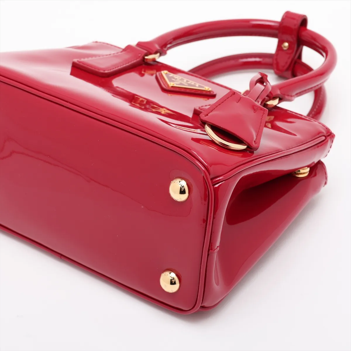 Patent Leather 2-Way Handbag, Red — view 3