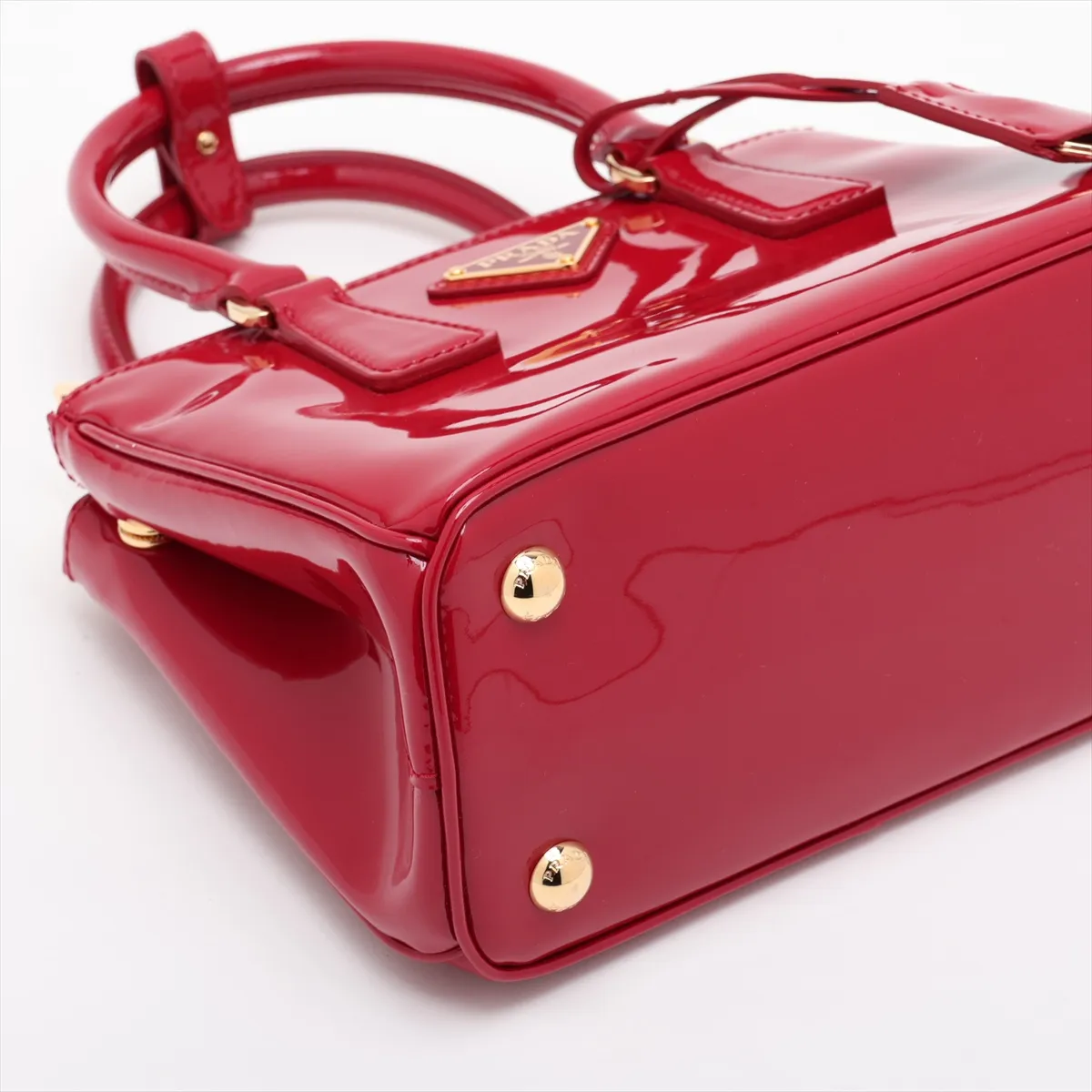 Patent Leather 2-Way Handbag, Red — view 4
