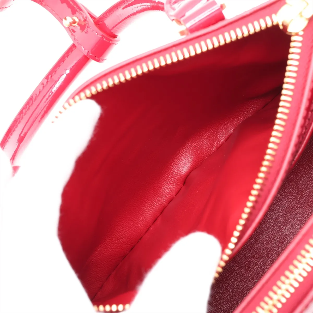 Patent Leather 2-Way Handbag, Red — view 9