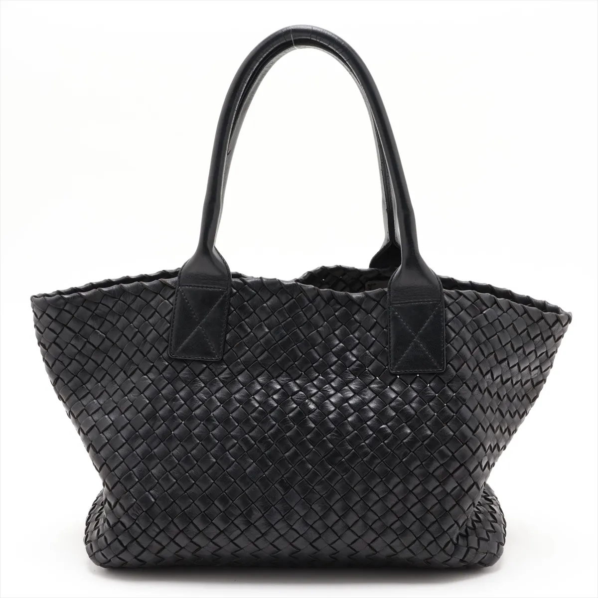 Intrecciato Cabas PM 141498 Leather Tote Bag, Black