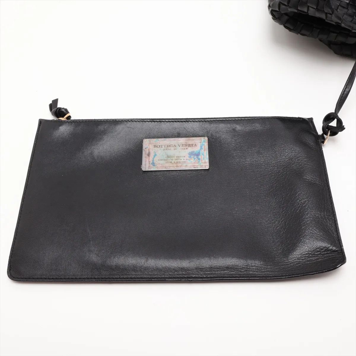 Intrecciato Cabas PM 141498 Leather Tote Bag, Black — view 10