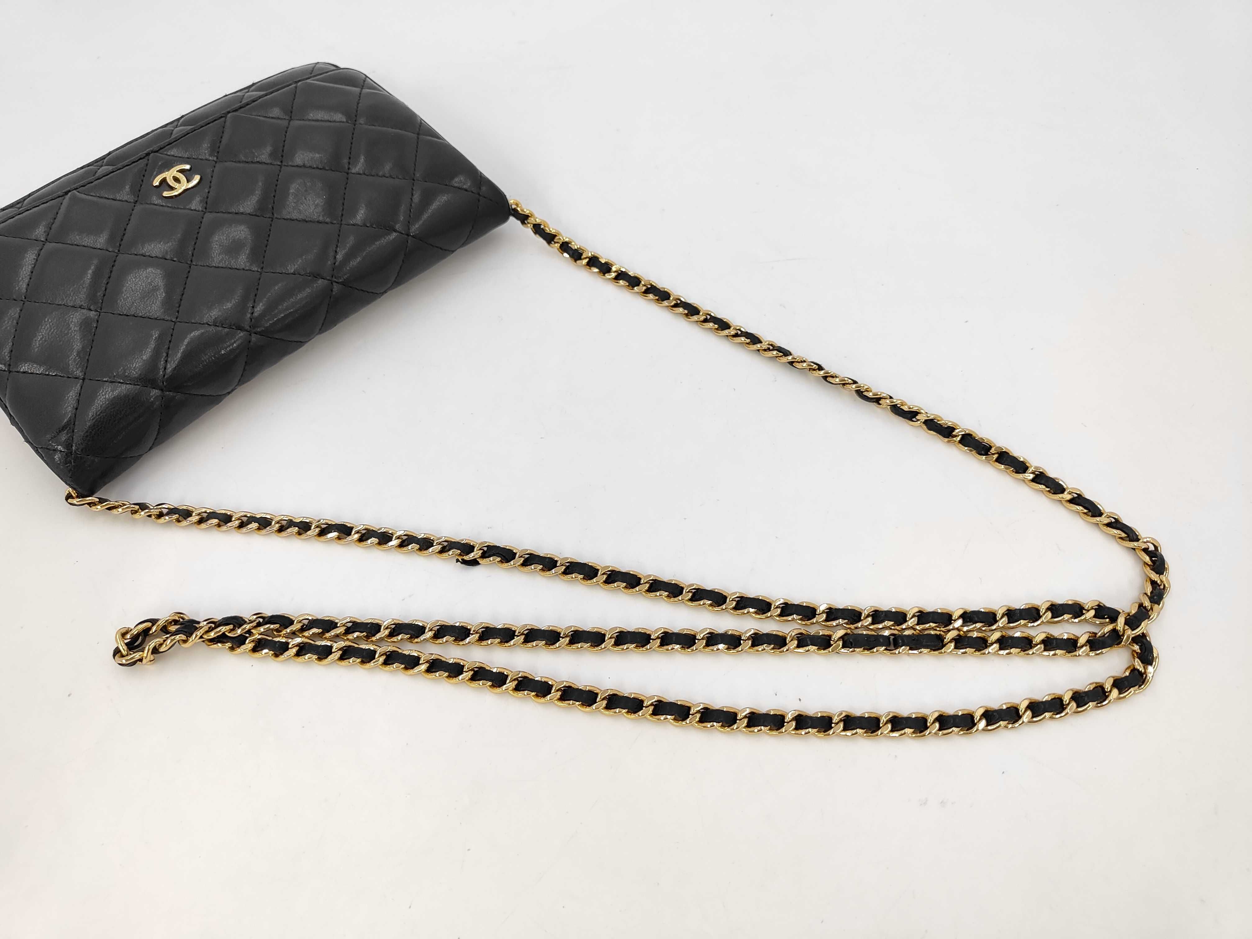 Timeless Classic Line Chain Wallet BLACK Lambskin Shoulder Bag — view 5