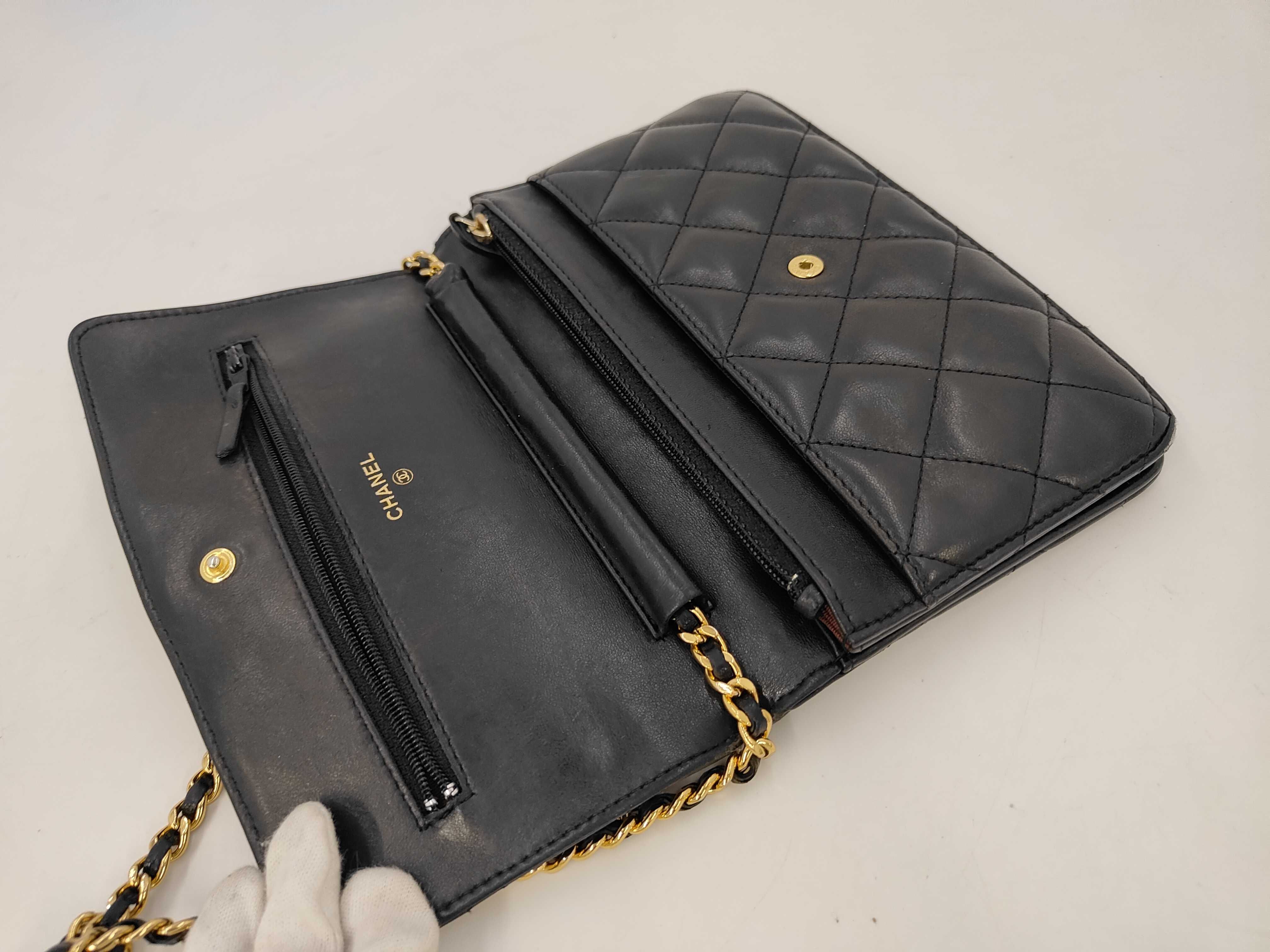 Timeless Classic Line Chain Wallet BLACK Lambskin Shoulder Bag — view 8