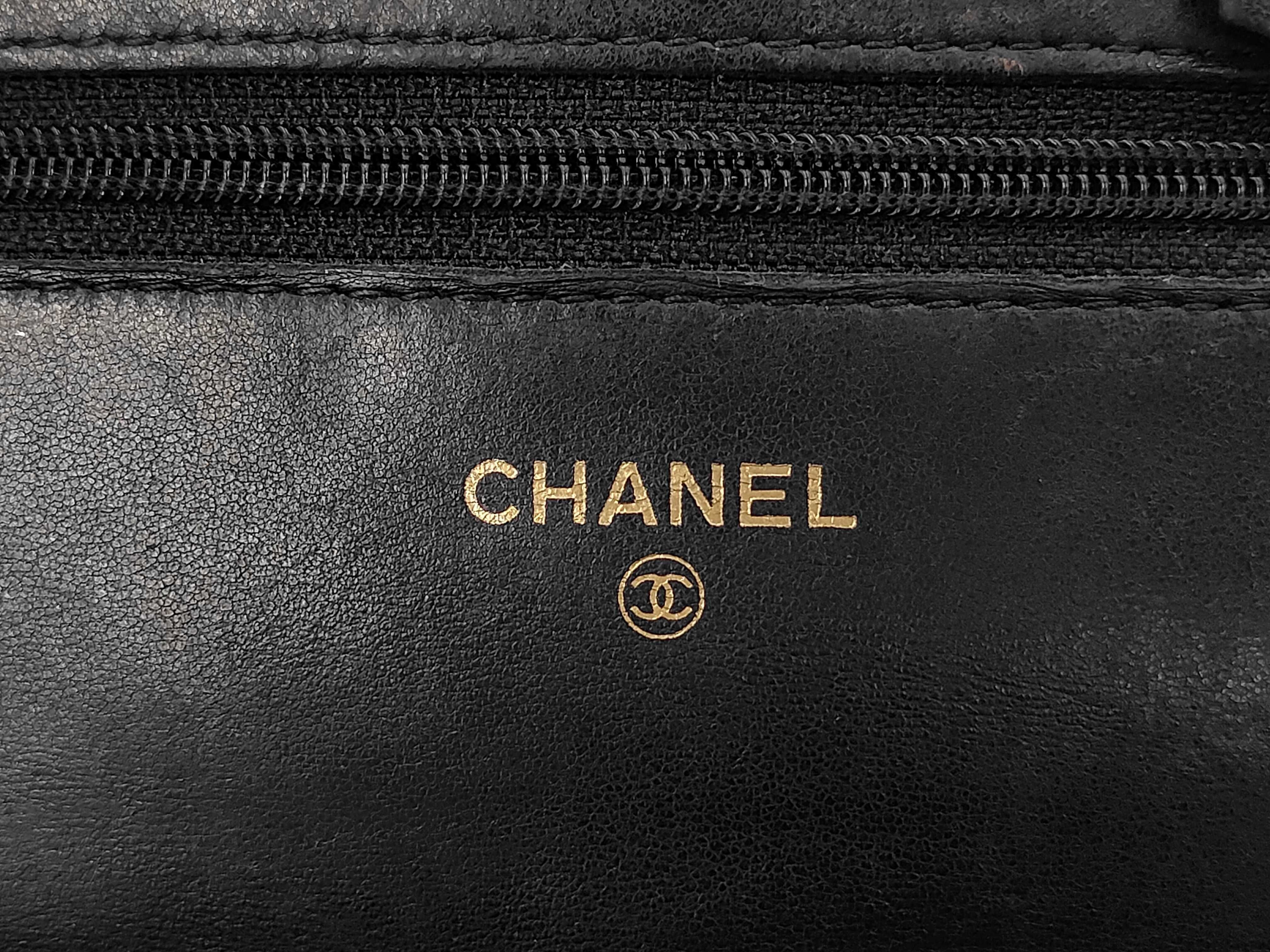 Timeless Classic Line Chain Wallet BLACK Lambskin Shoulder Bag — view 9
