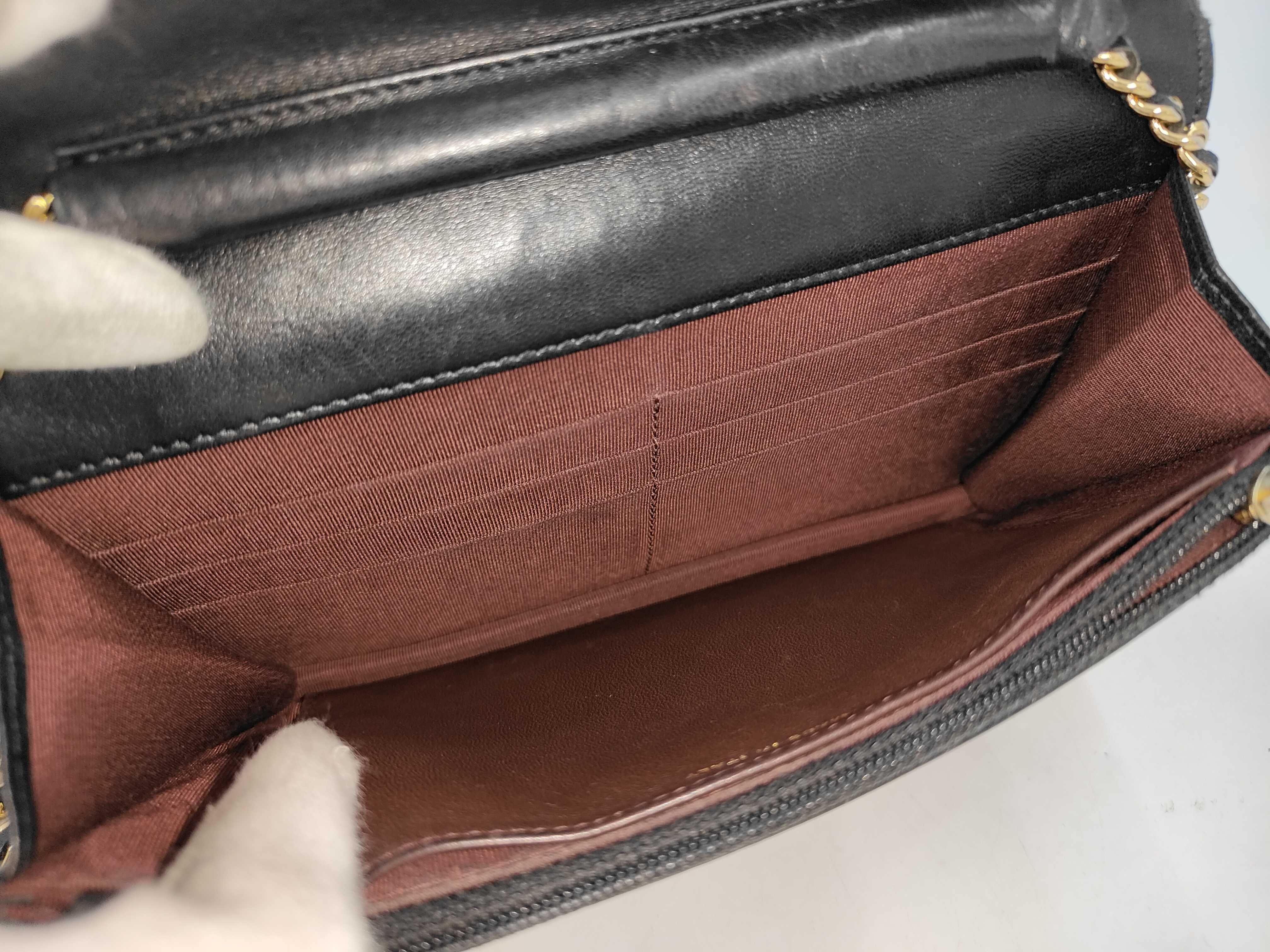 Timeless Classic Line Chain Wallet BLACK Lambskin Shoulder Bag — view 10