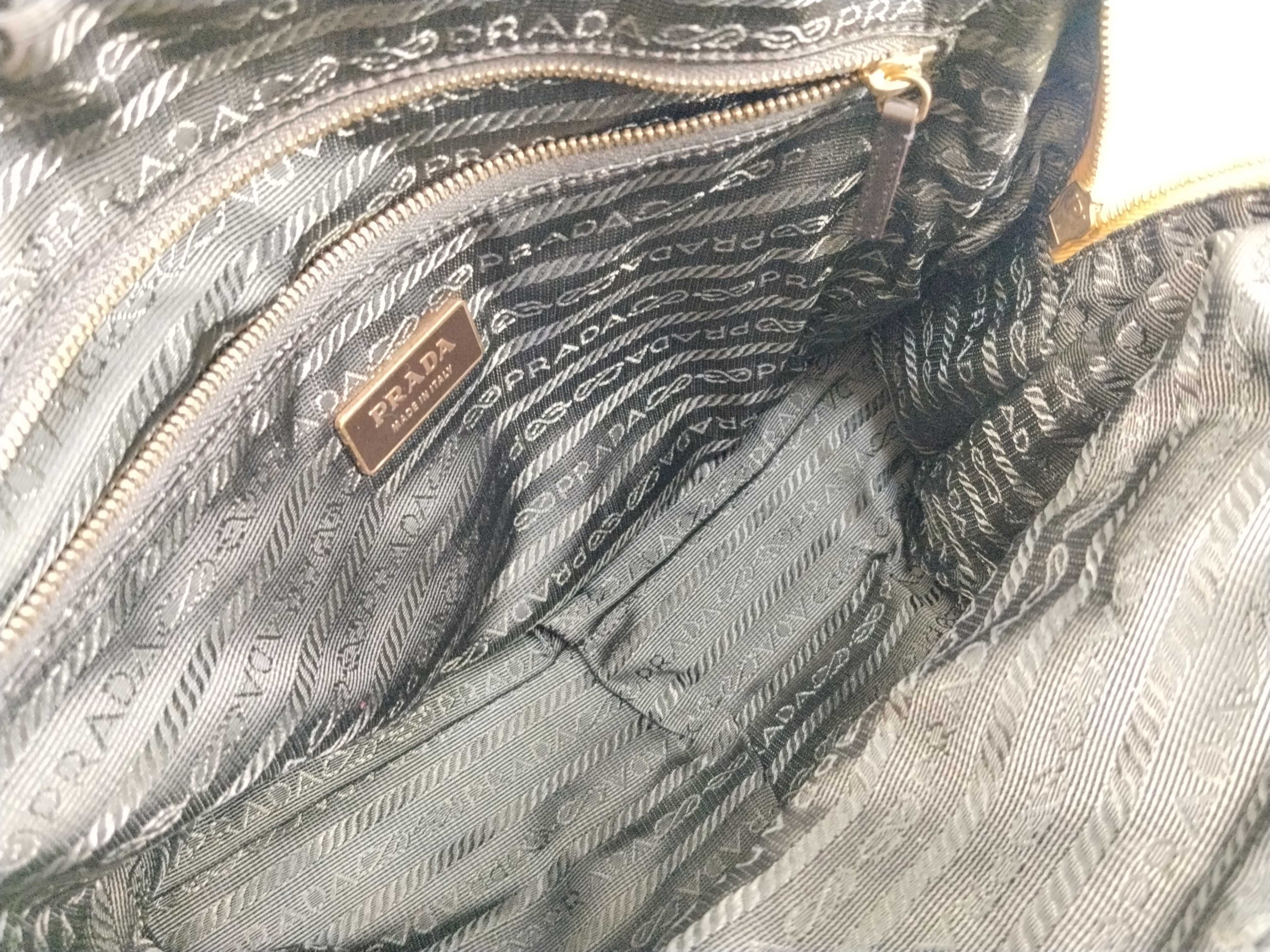 Nylon Prada Handbag Yellow Beige Handbag — view 12