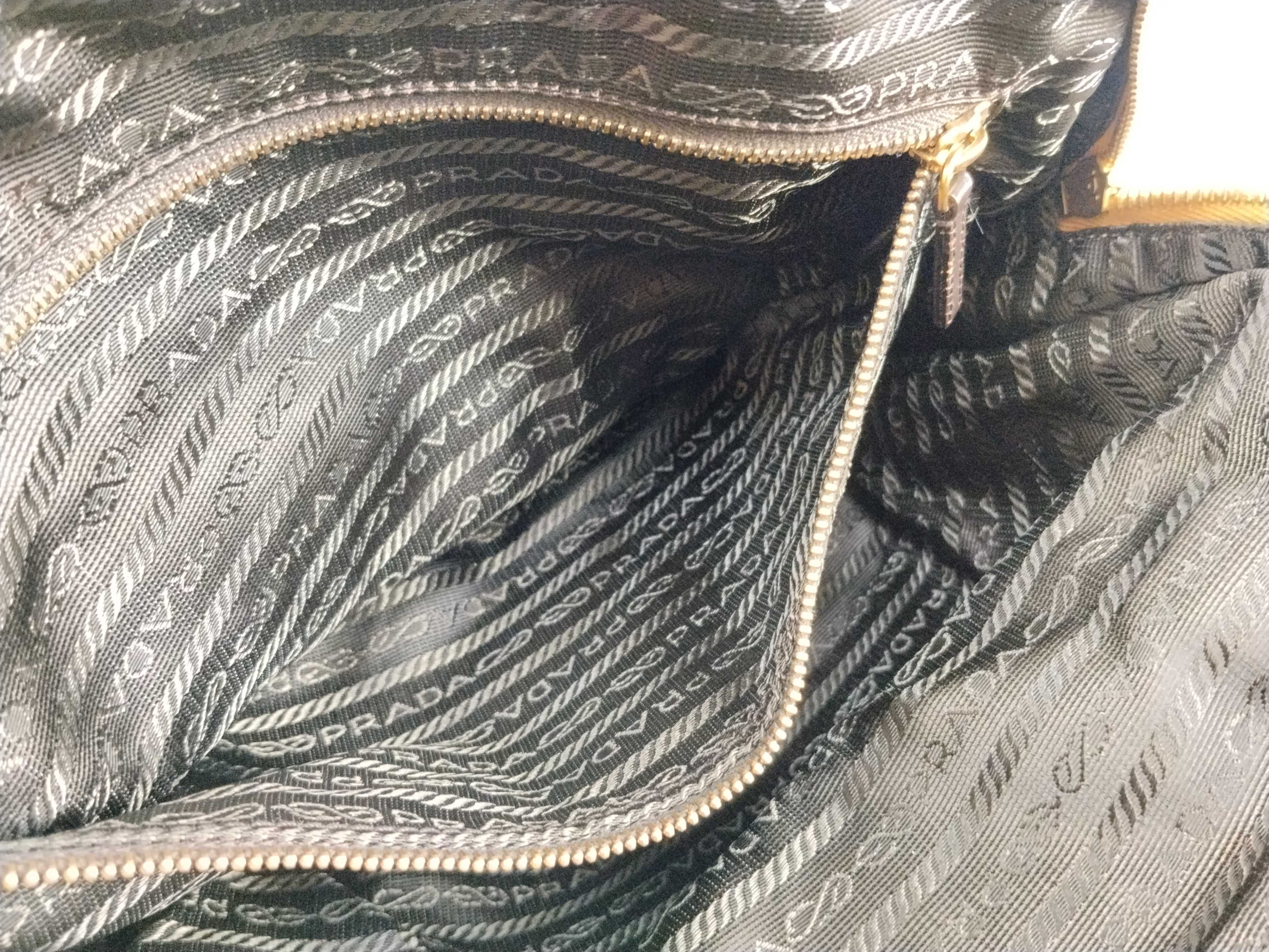 Nylon Prada Handbag Yellow Beige Handbag — view 14