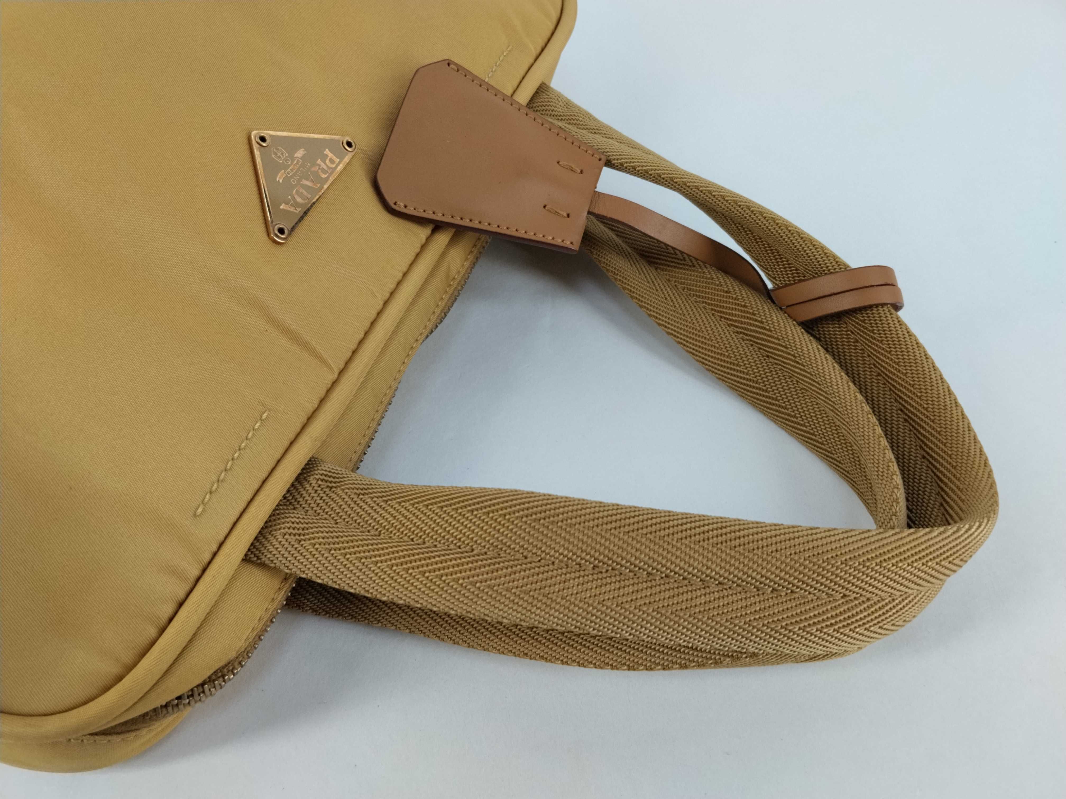 Nylon Prada Handbag Yellow Beige Handbag — view 3
