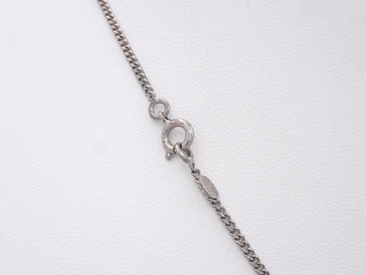 necklace, Coco Mark design, silver, black, chain approximately 44cm. — view 2