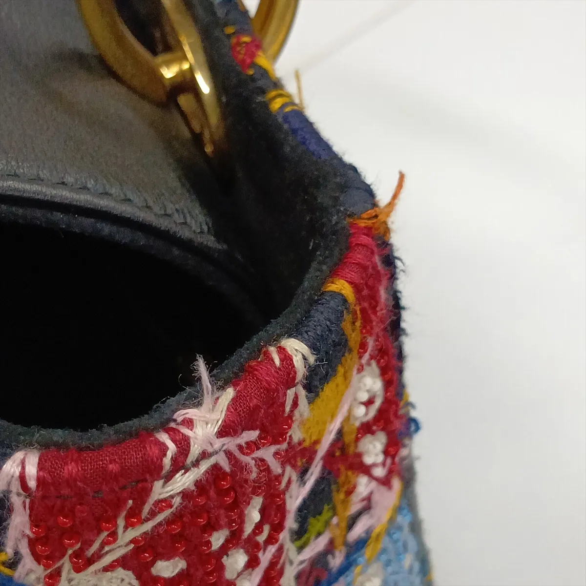 Cannage Lady Dior Tweed x Leather 2-Way Handbag, Multicolor — view 14