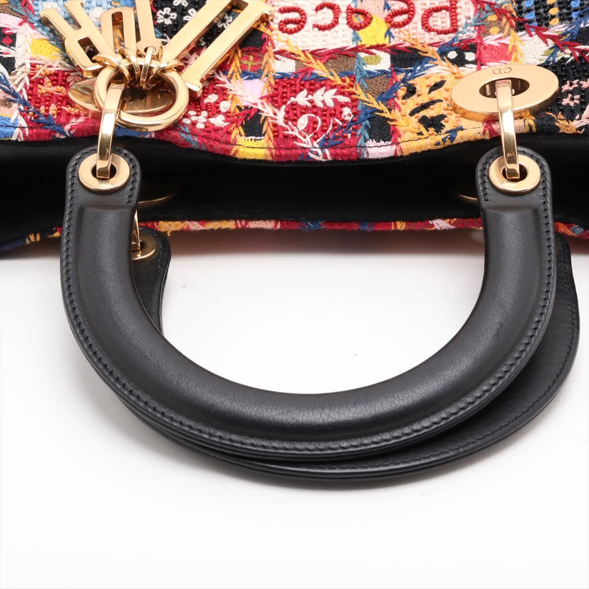 Cannage Lady Dior Tweed x Leather 2-Way Handbag, Multicolor — view 5