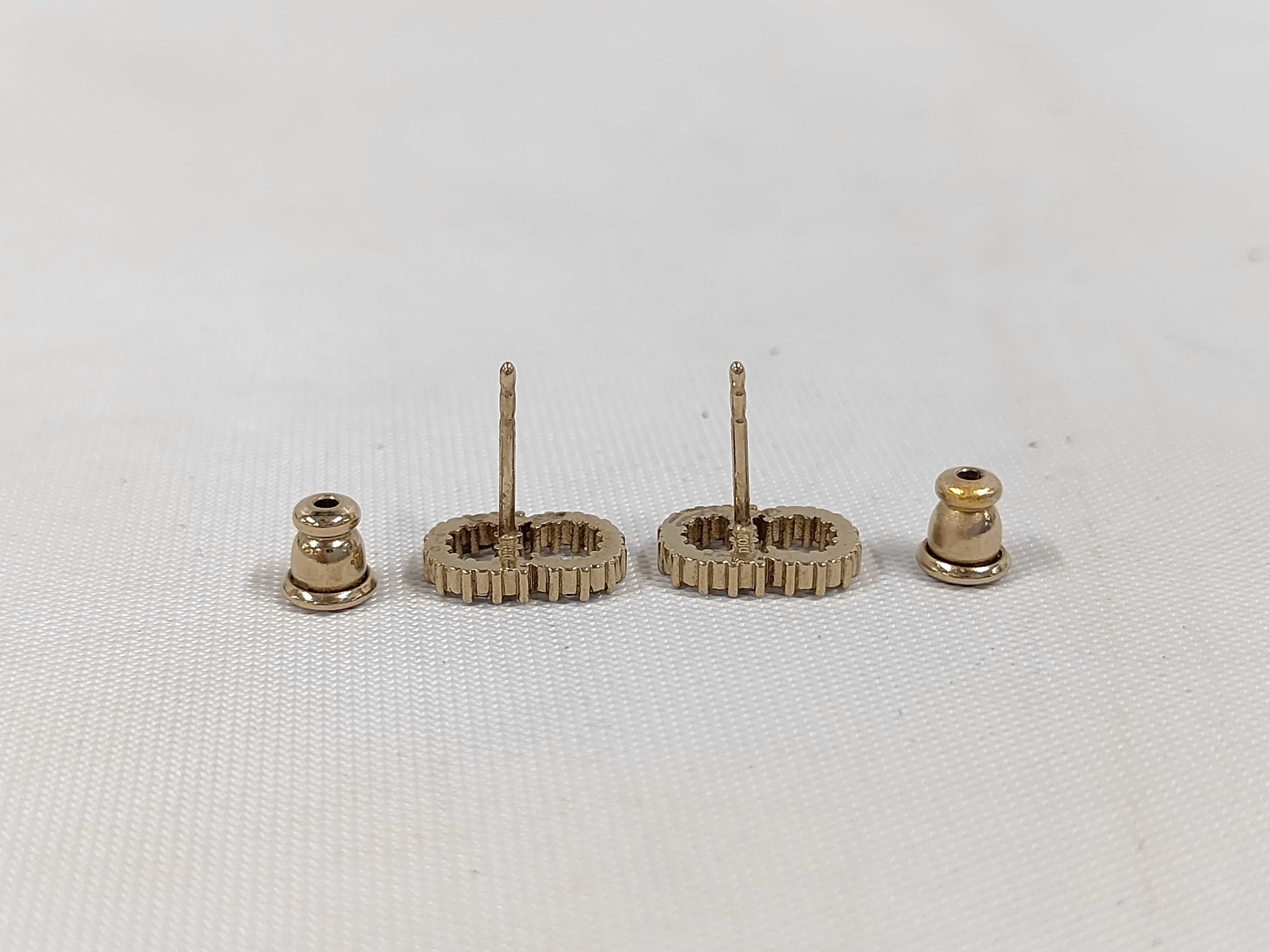 CD Logo Rhinestone Gold Earrings — view 3