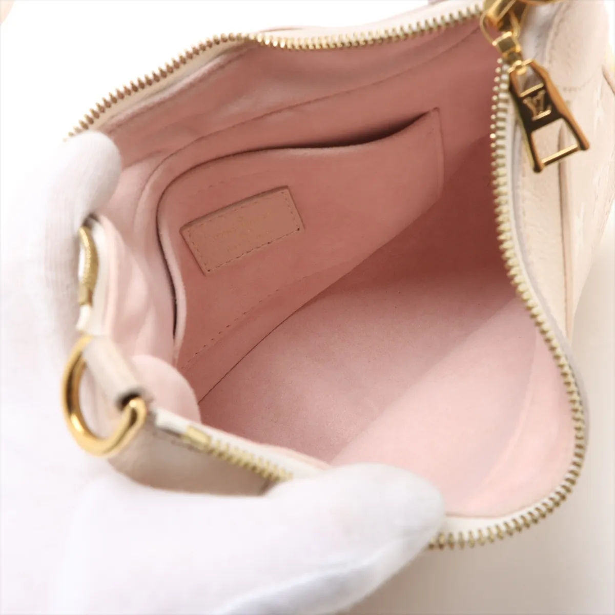 Taurillon Monogram Bagatelle NM M46113 Beige x Pink x Yellow No charm RFID reaction — view 7