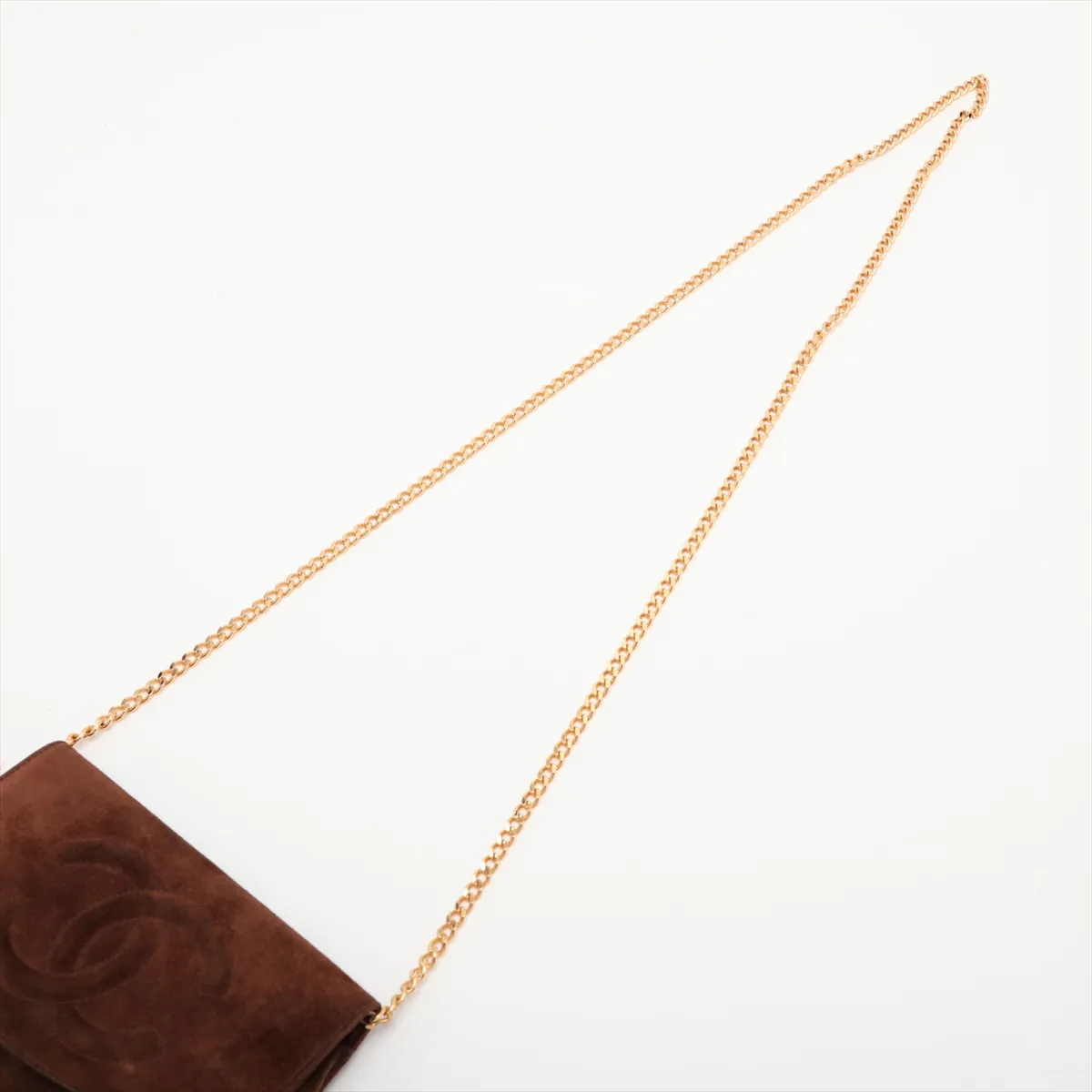 Coco Mark Suede Chain Wallet, Brown with Gold Hardware, 3704073, Series 3 — view 5