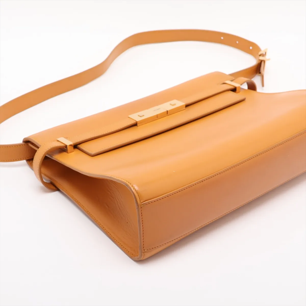 Manhattan 579271 Leather Shoulder Bag, Yellow — view 4