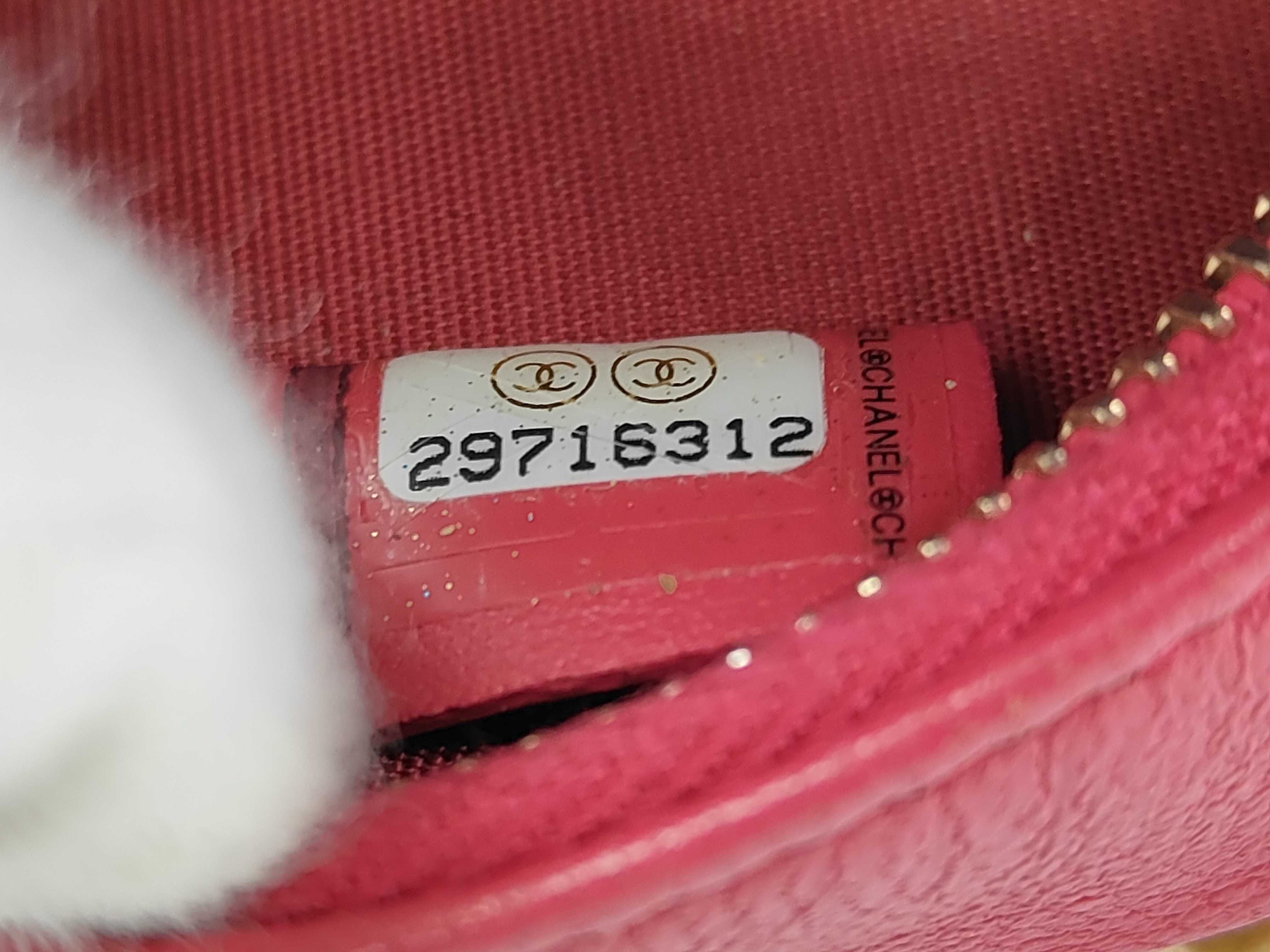 Hot Pink Lambskin Leather Bag with Silver Hardware, Gold Plated Hardware, and Ruthenium Hardware (Model 19, Series 29) - Round Shape, Chain Shoulder Bag — view 11