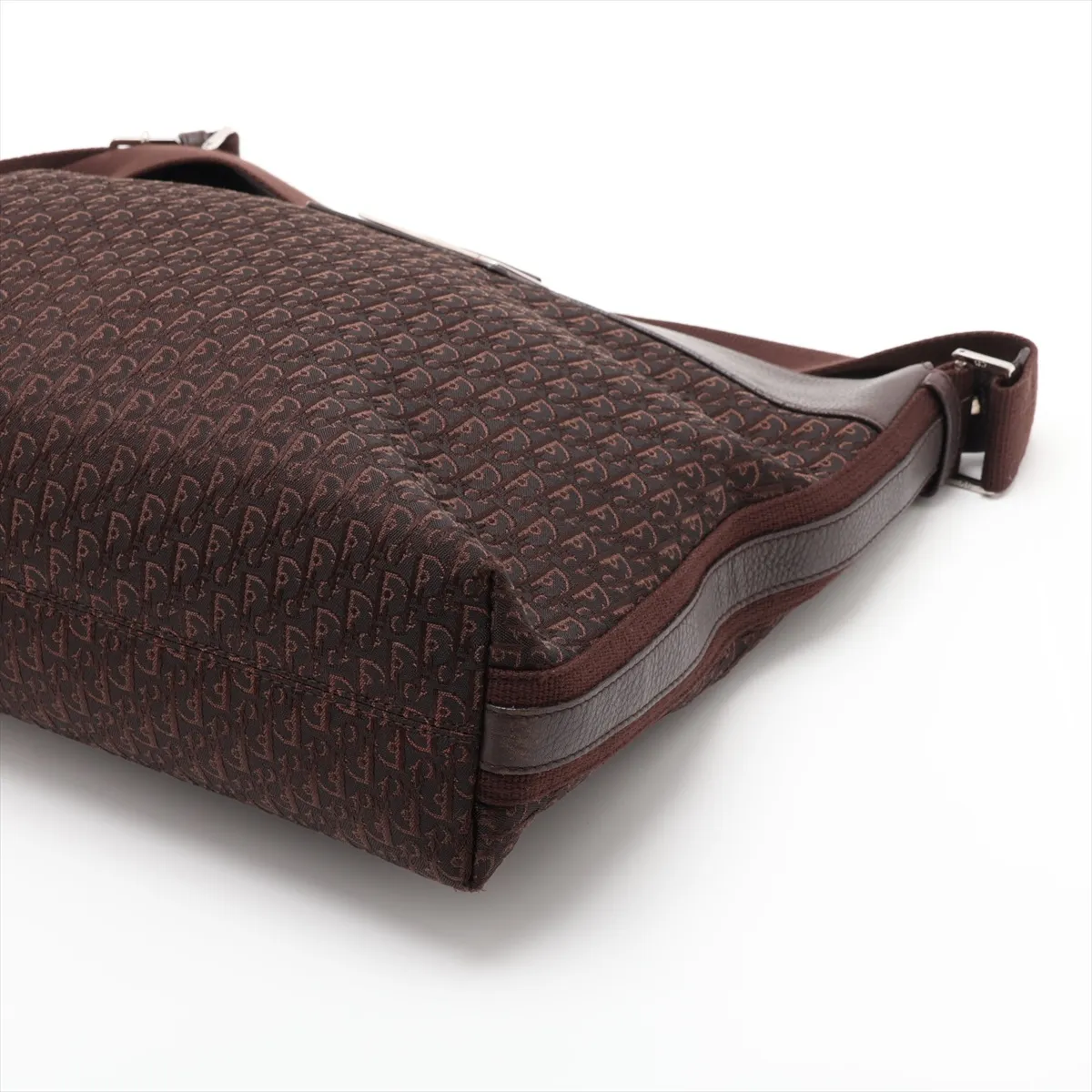 Trotter Street Chic Canvas x Leather Shoulder Bag, Brown — view 3
