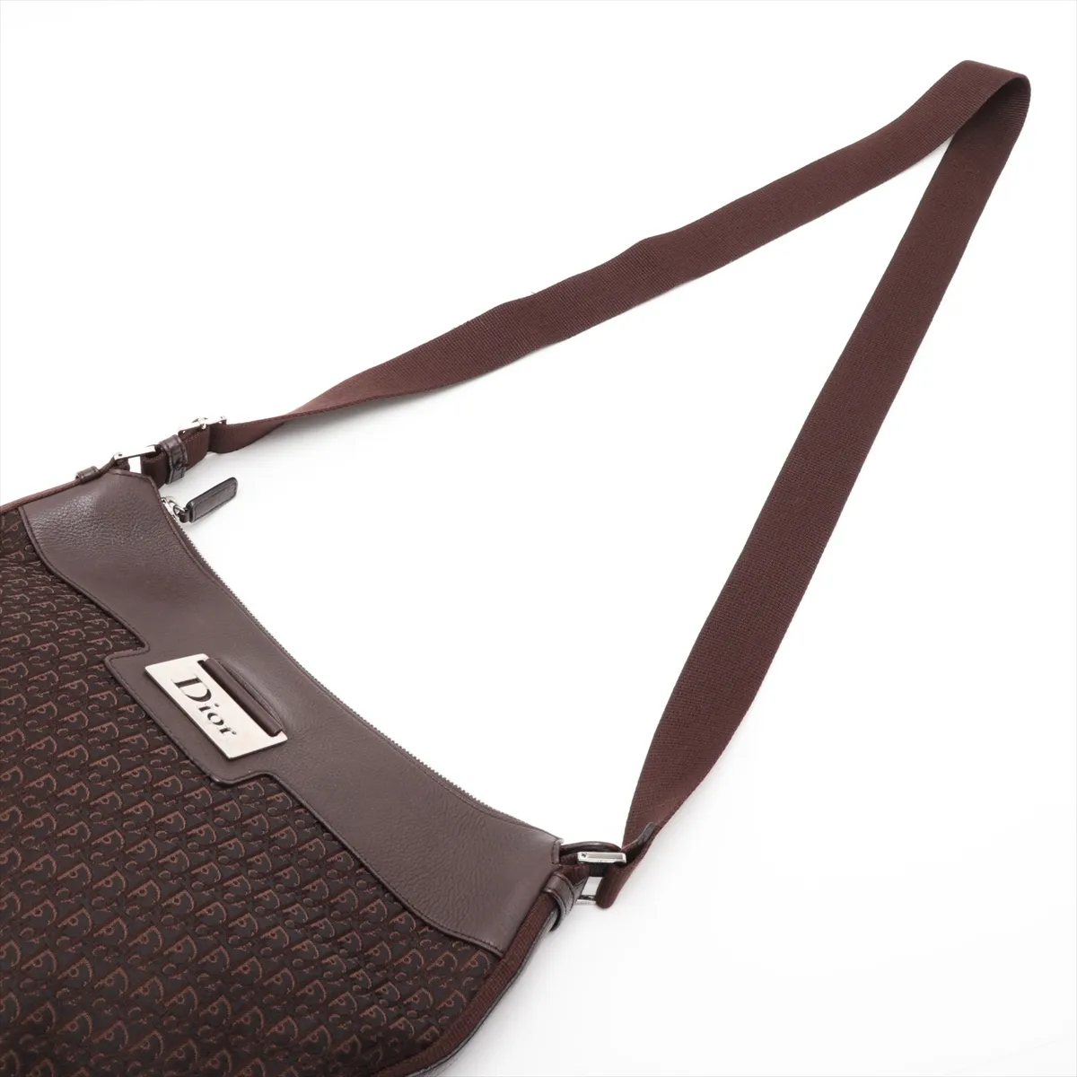 Trotter Street Chic Canvas x Leather Shoulder Bag, Brown — view 5
