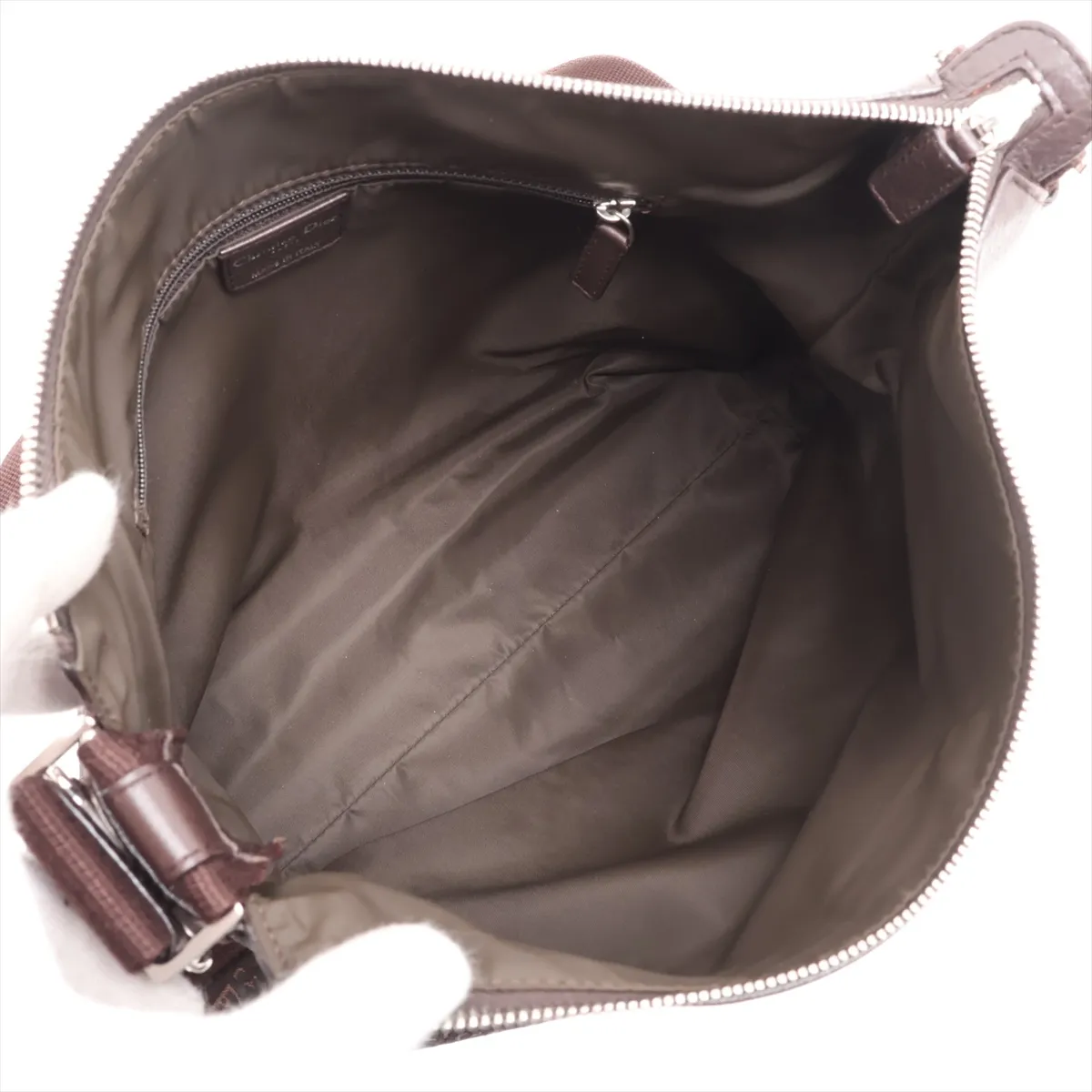 Trotter Street Chic Canvas x Leather Shoulder Bag, Brown — view 6