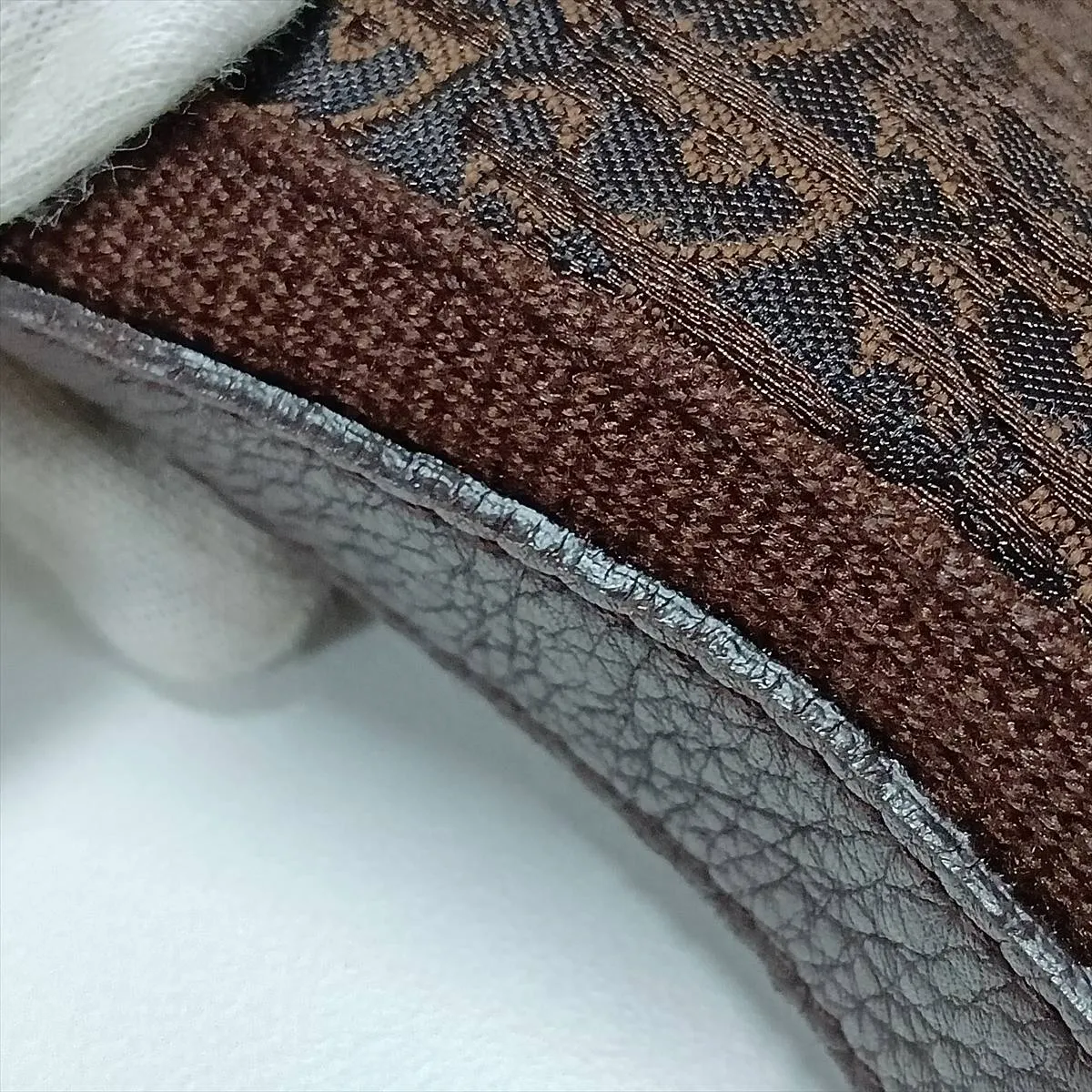 Trotter Street Chic Canvas x Leather Shoulder Bag, Brown — view 9