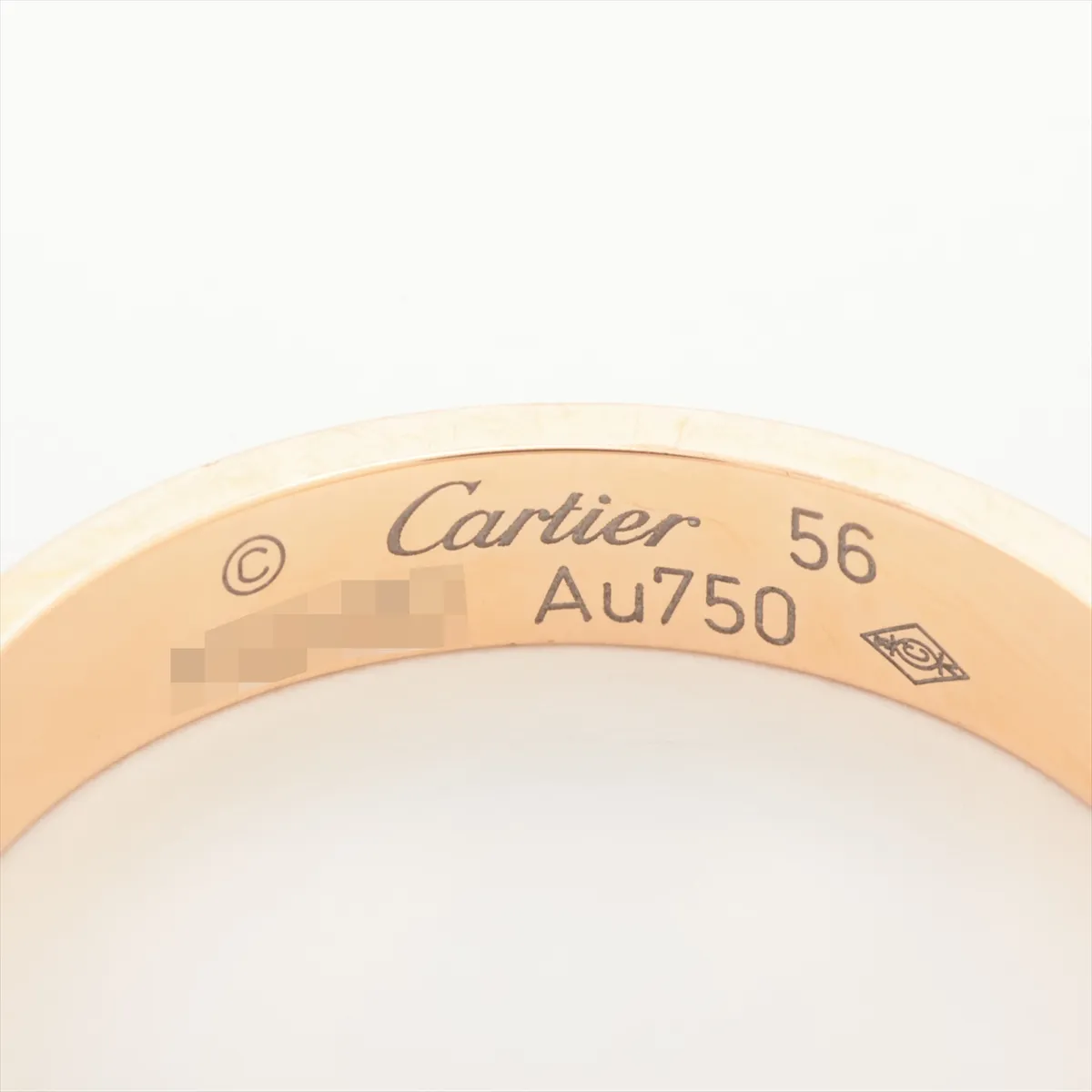 Mini Love Ring, 750 (PG), 3.3g, Size 56, YN2452, dents. — view 3
