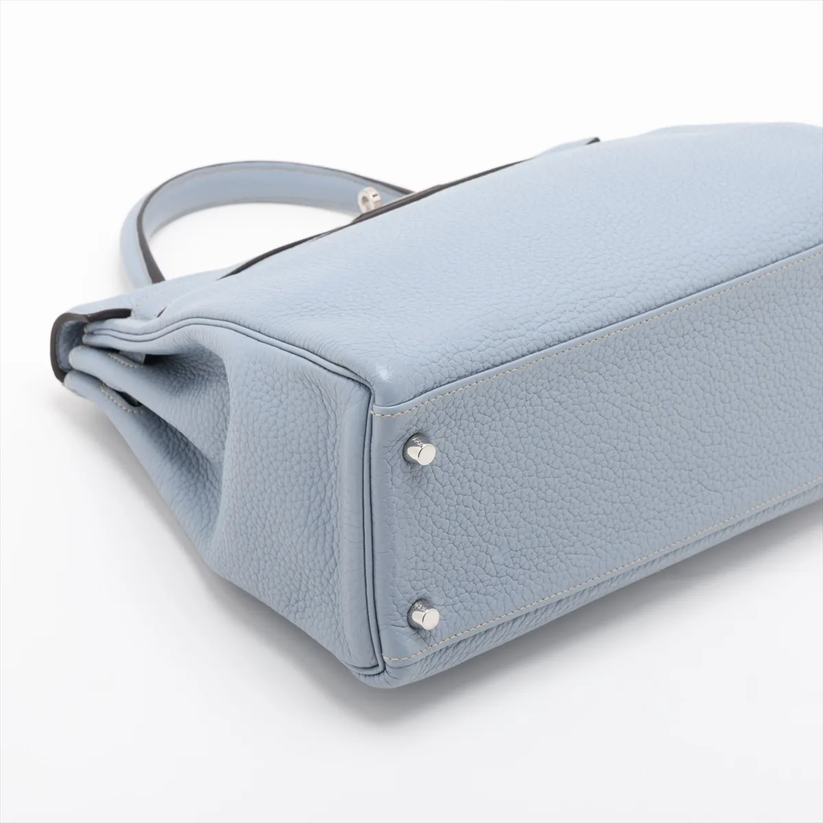 [Individually packaged] Hermes Kelly 32 Retournée Taurillon Clemence Blue Lin Silver Hardware Q: 2013 Different model strap — view 4