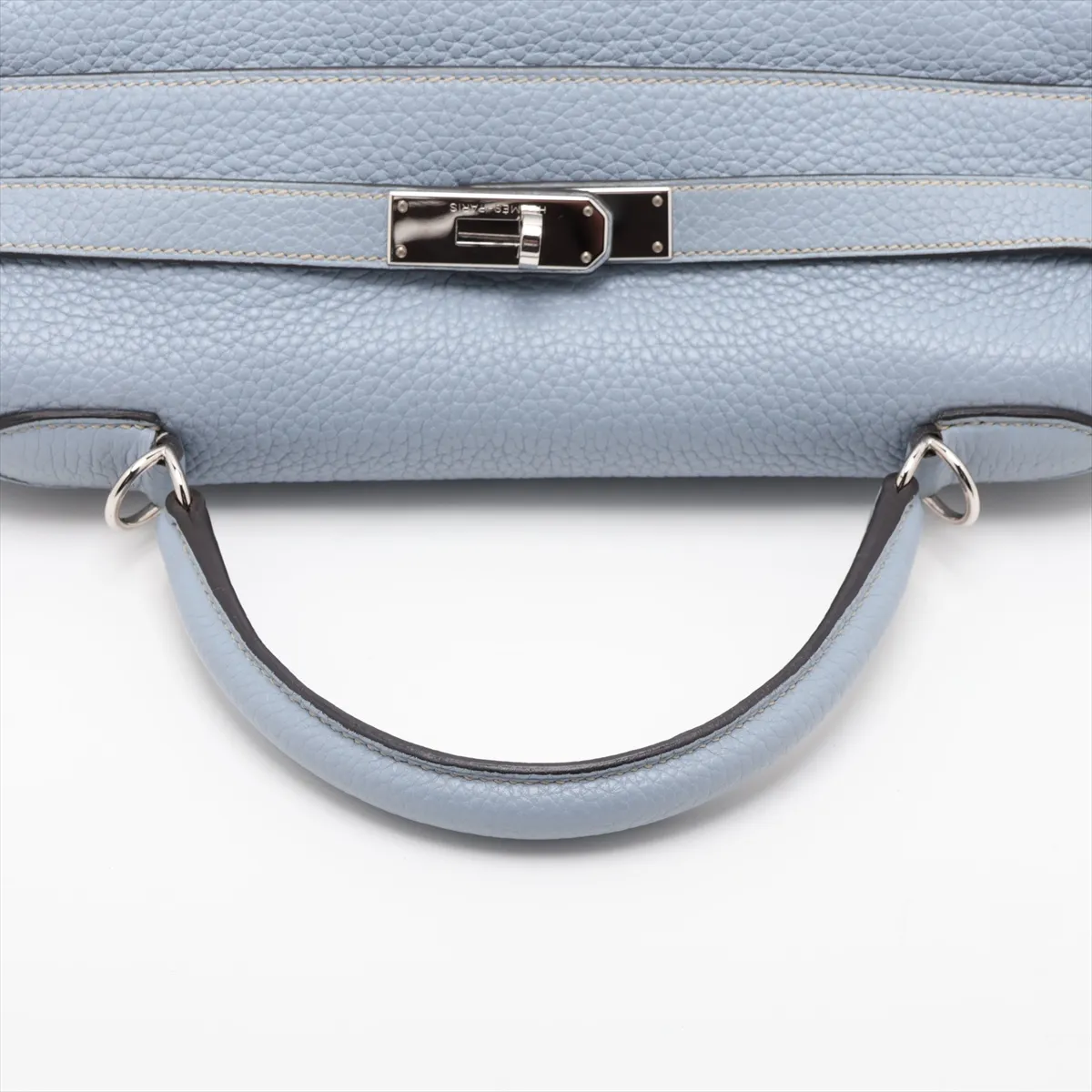 [Individually packaged] Hermes Kelly 32 Retournée Taurillon Clemence Blue Lin Silver Hardware Q: 2013 Different model strap — view 5