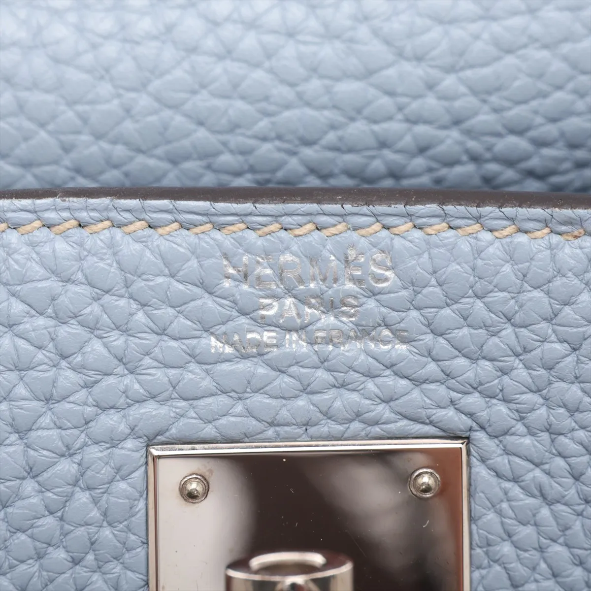 [Individually packaged] Hermes Kelly 32 Retournée Taurillon Clemence Blue Lin Silver Hardware Q: 2013 Different model strap — view 10