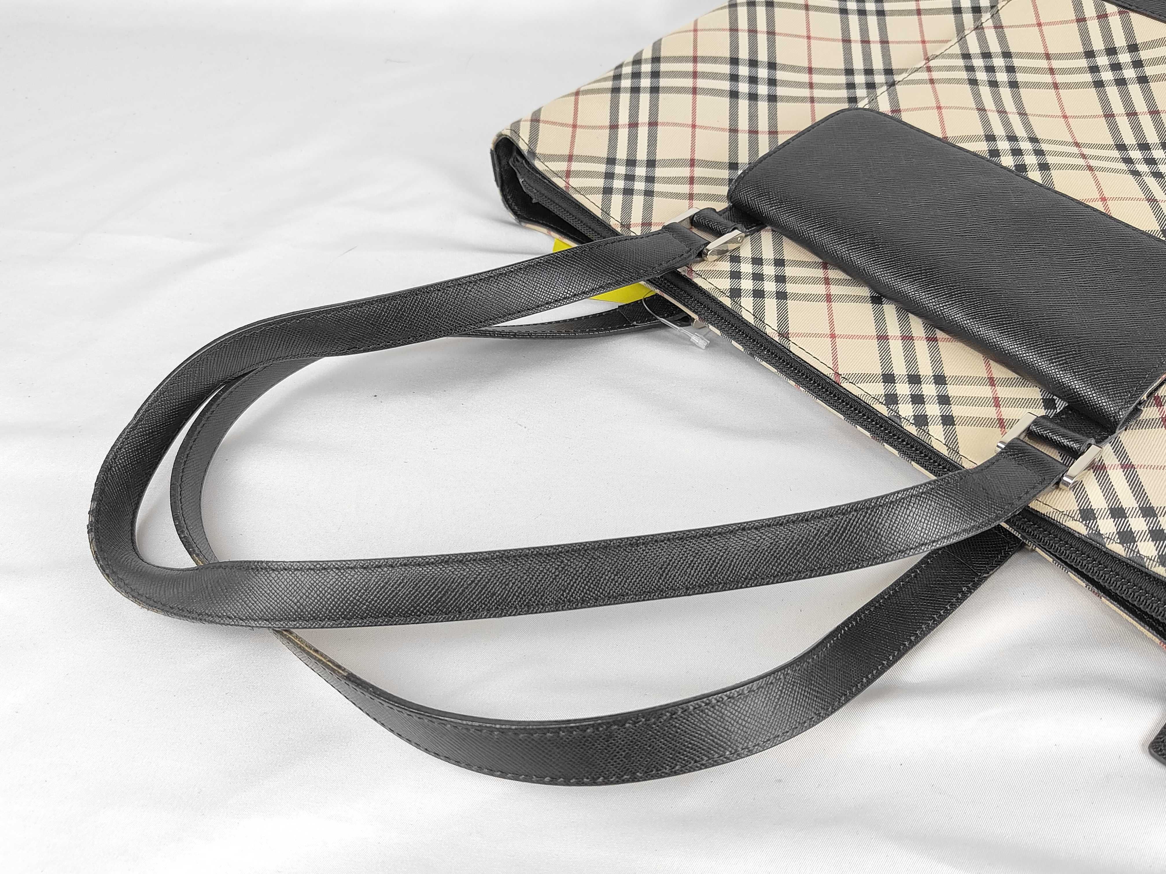 Nova Check Pattern x Leather Tote Bag — view 3