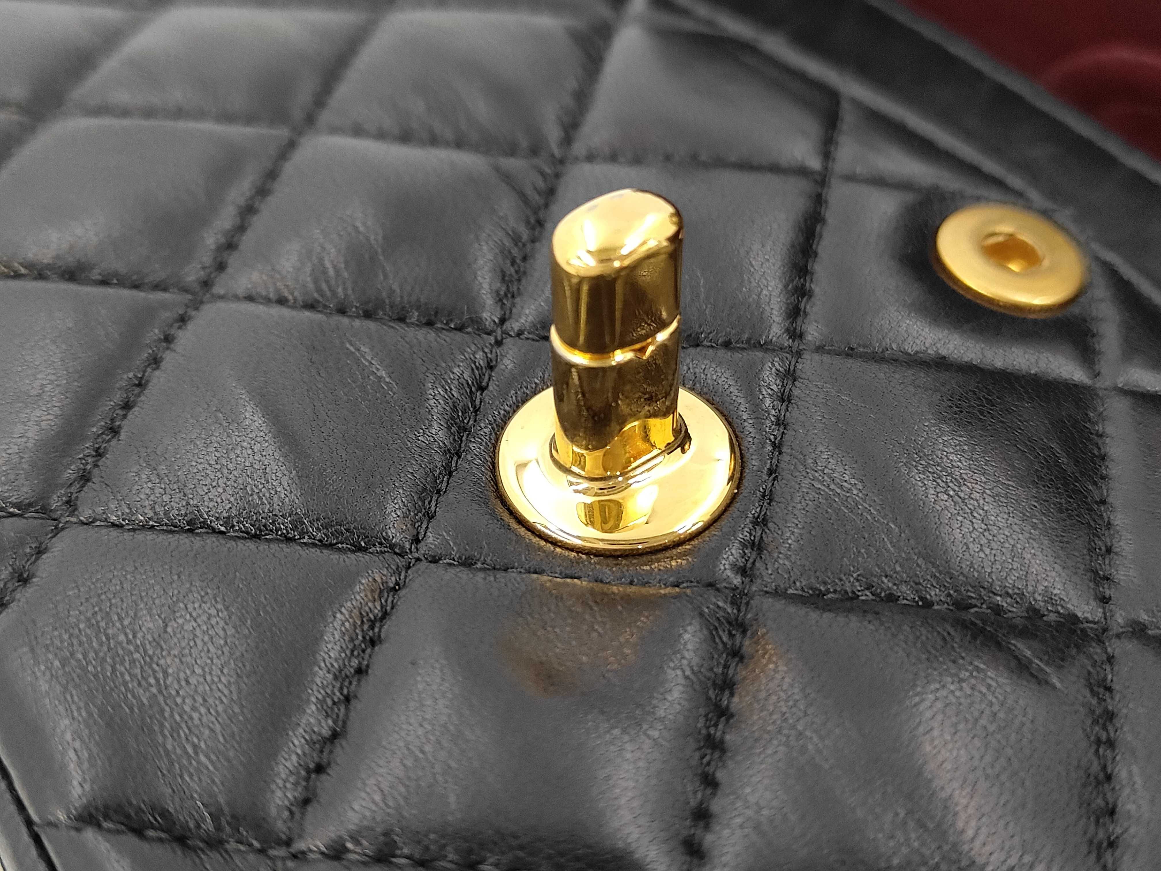 Matelassé Chain Shoulder Bag, Lambskin, Black Shoulder Bag — view 12