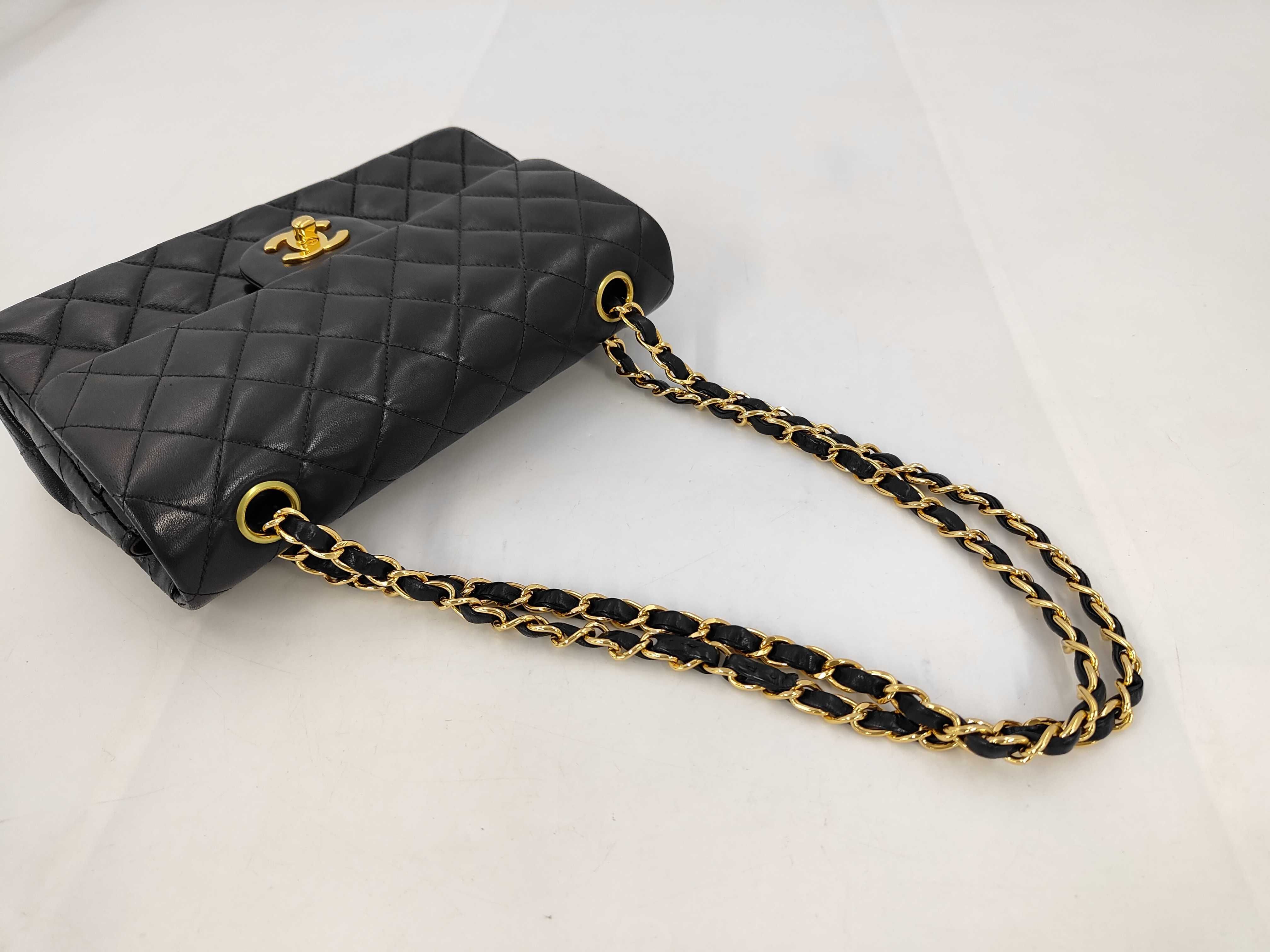 Matelassé Chain Shoulder Bag, Lambskin, Black Shoulder Bag — view 5