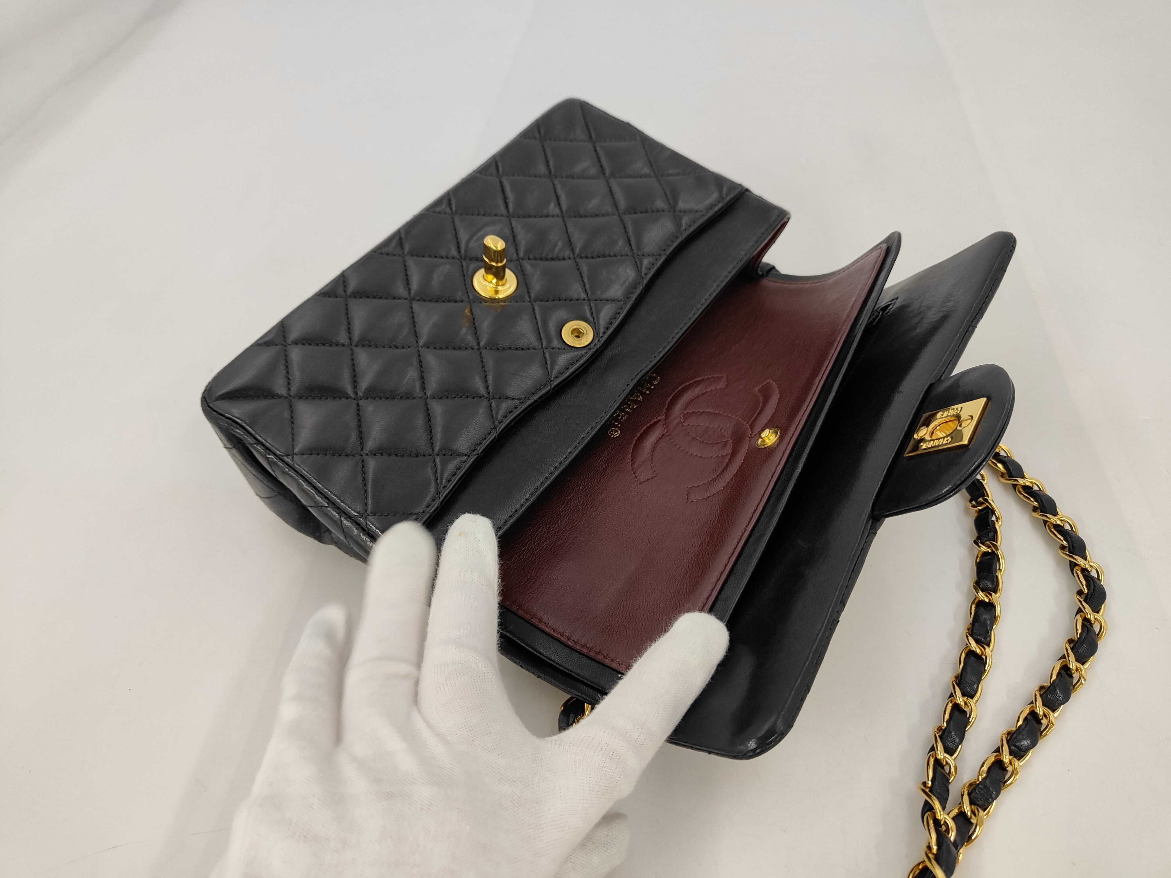 Matelassé Chain Shoulder Bag, Lambskin, Black Shoulder Bag — view 8