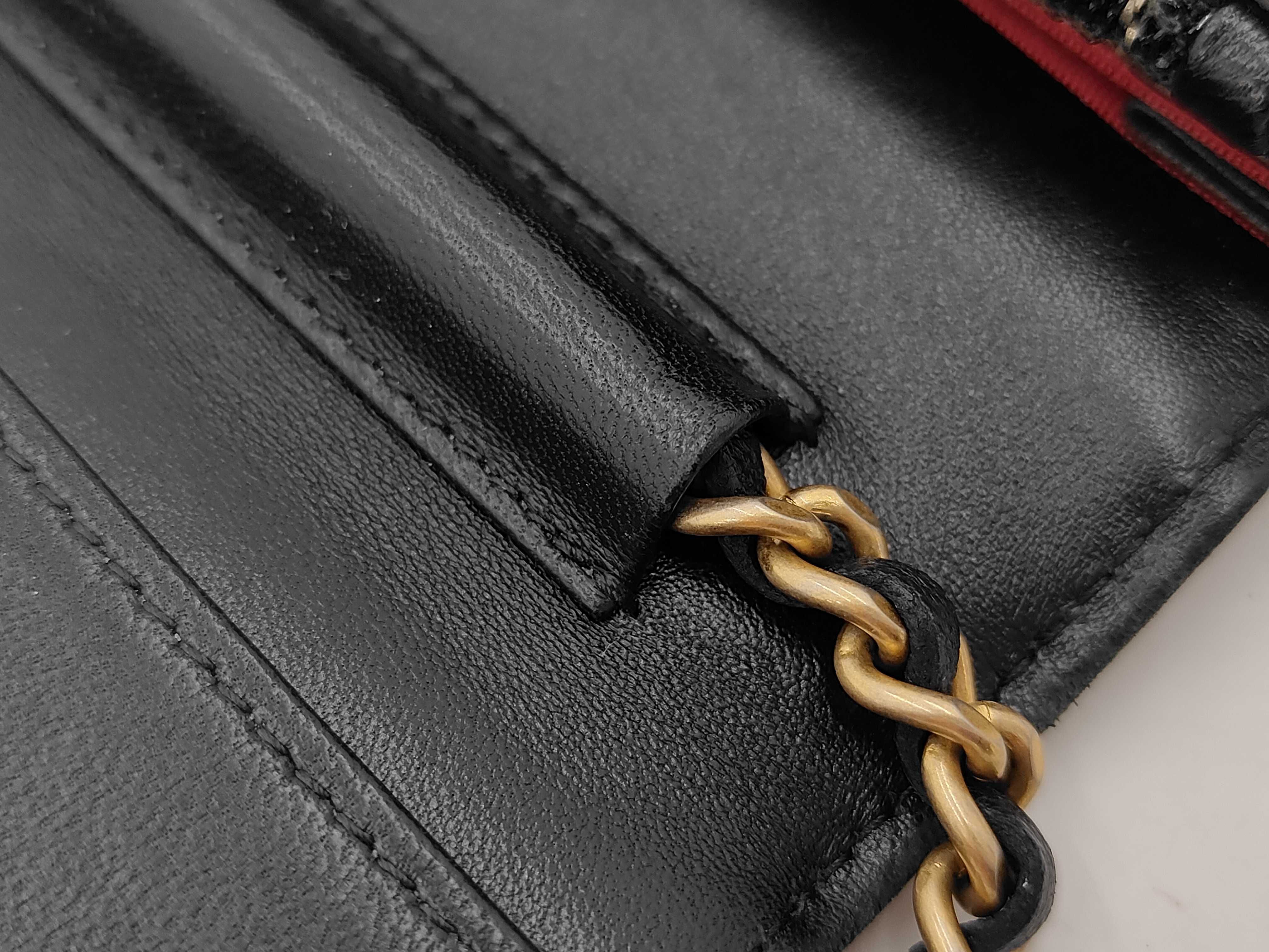 Matelassé Chain Wallet WOC Black Lambskin Gold Hardware Shoulder Bag — view 7