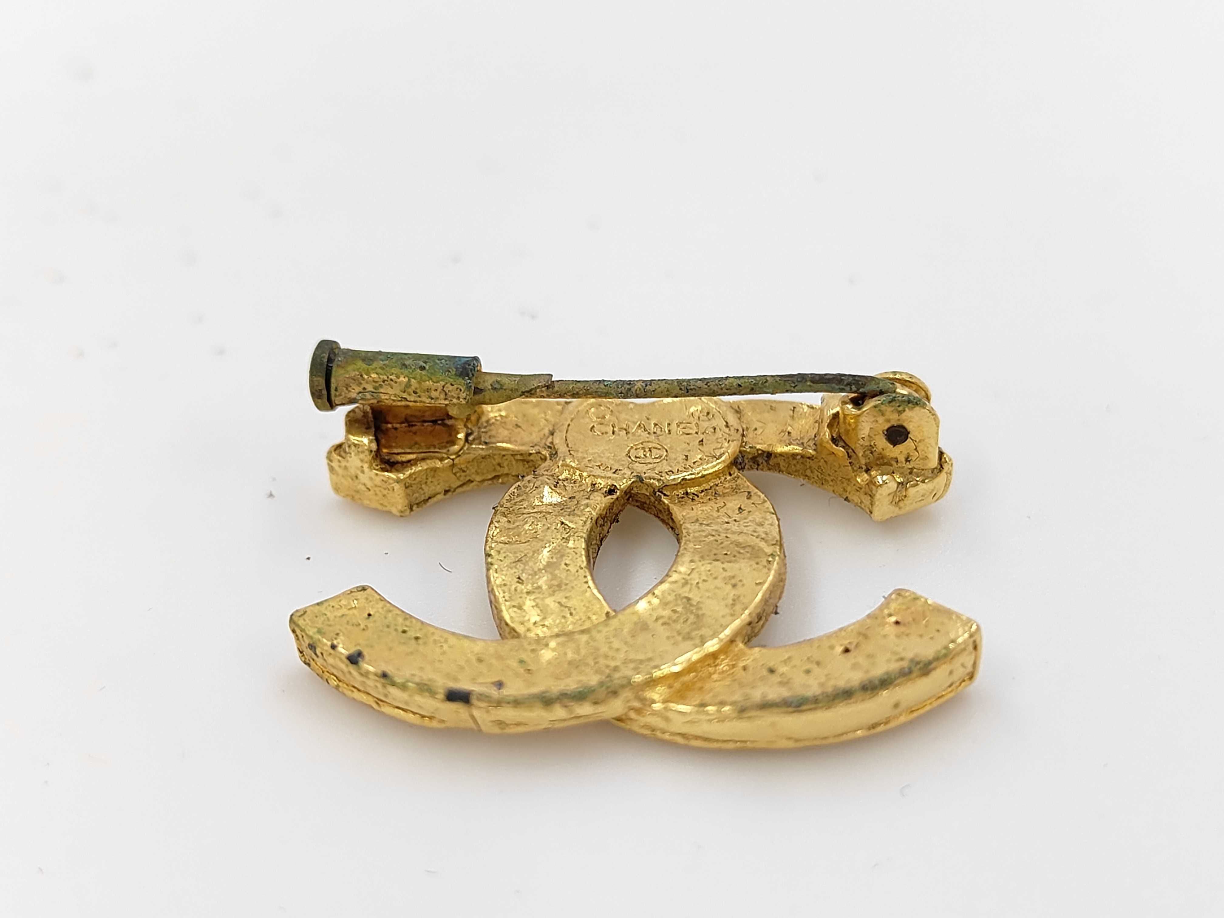 Brooch, Coco Mark, Rhinestone, Vintage, with some fading of the engraving. — view 3