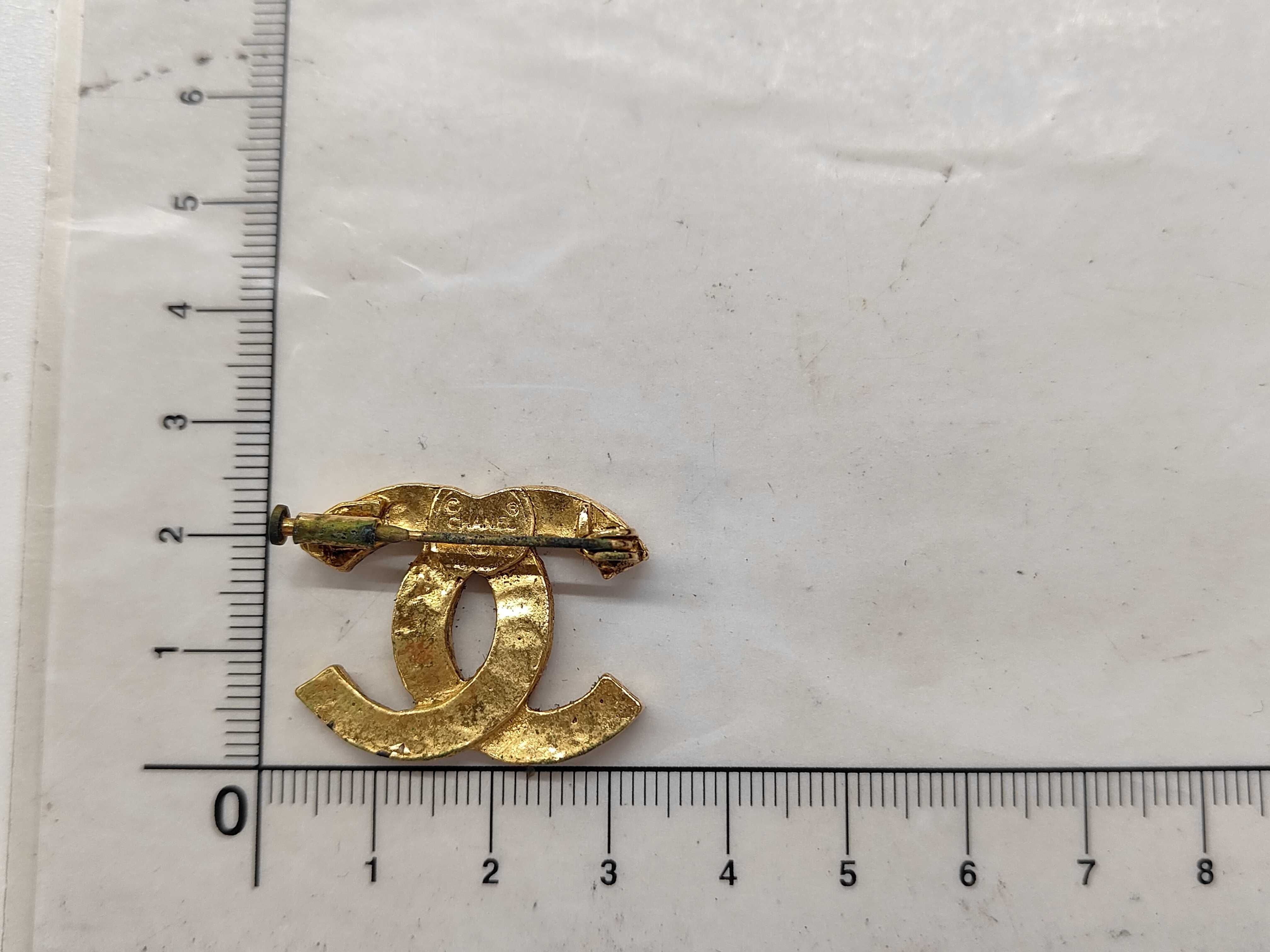Brooch, Coco Mark, Rhinestone, Vintage, with some fading of the engraving. — view 5