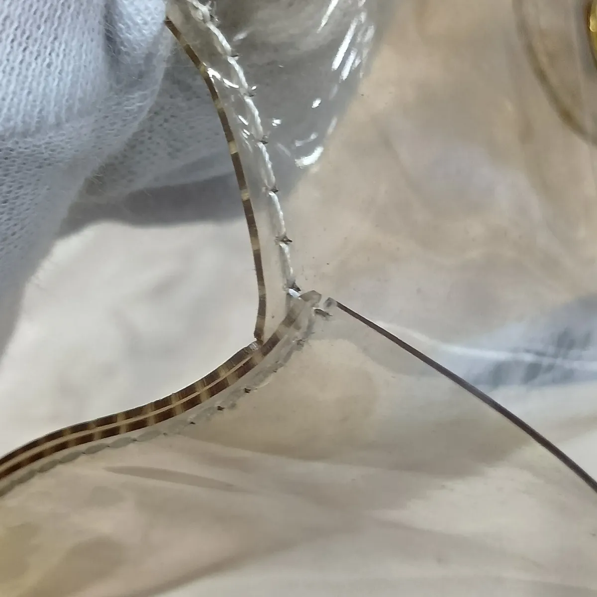 Vinyl Kelly bag, clear vinyl, gold hardware — view 14