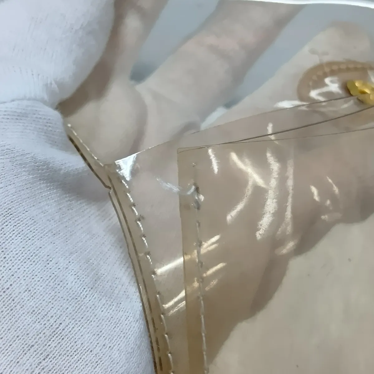 Vinyl Kelly bag, clear vinyl, gold hardware — view 15