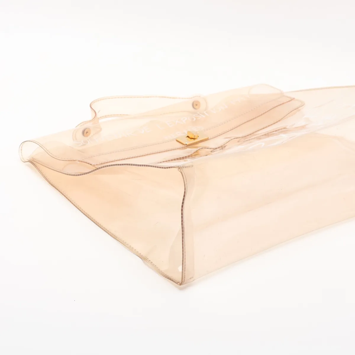 Vinyl Kelly bag, clear vinyl, gold hardware — view 4