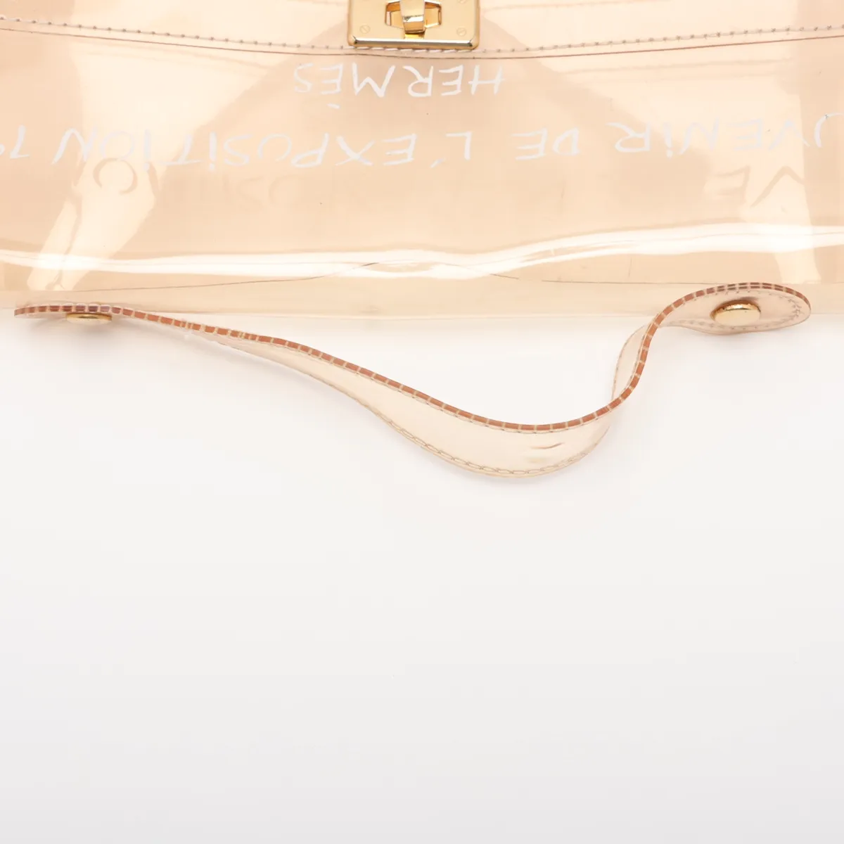 Vinyl Kelly bag, clear vinyl, gold hardware — view 5
