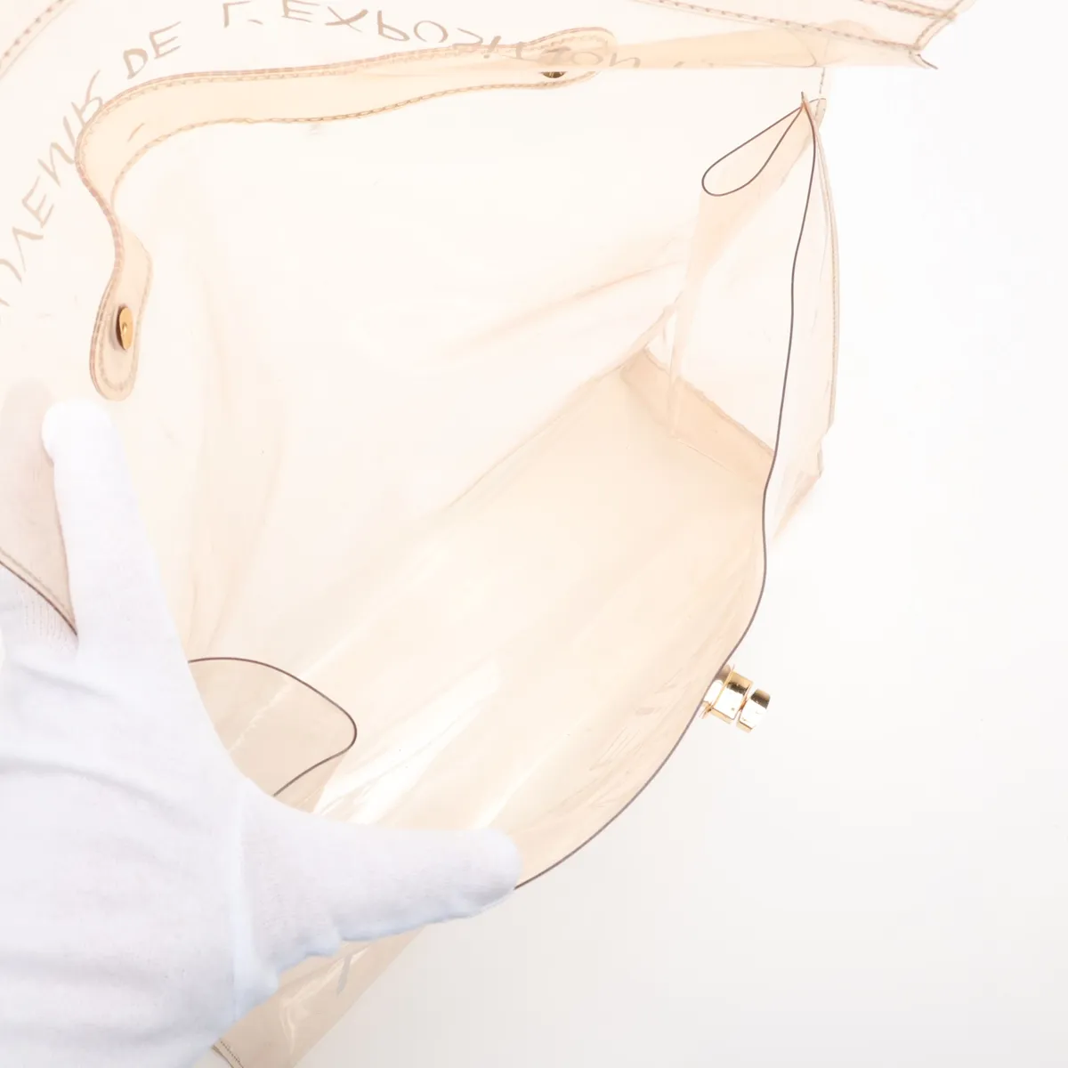 Vinyl Kelly bag, clear vinyl, gold hardware — view 7