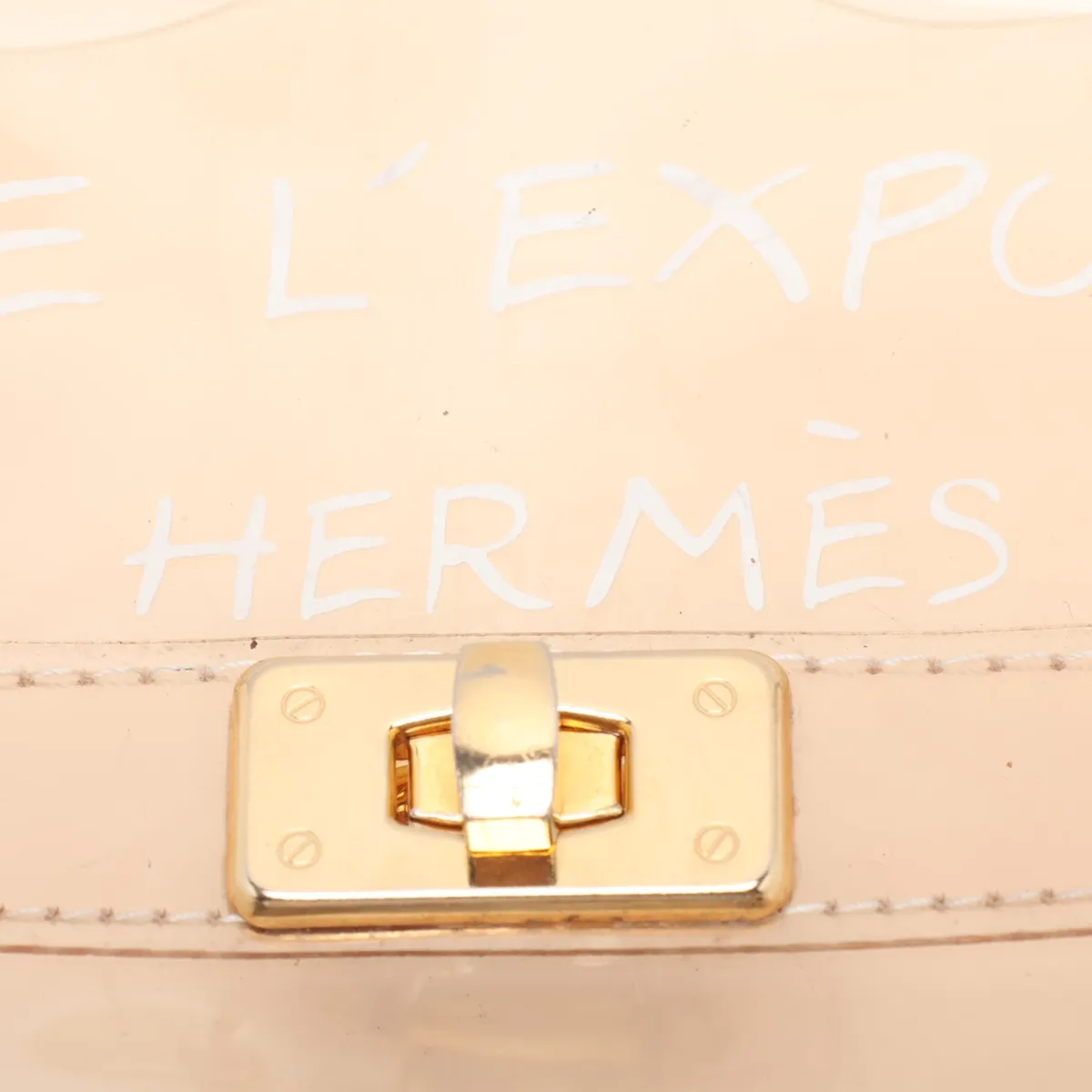 Vinyl Kelly bag, clear vinyl, gold hardware — view 8