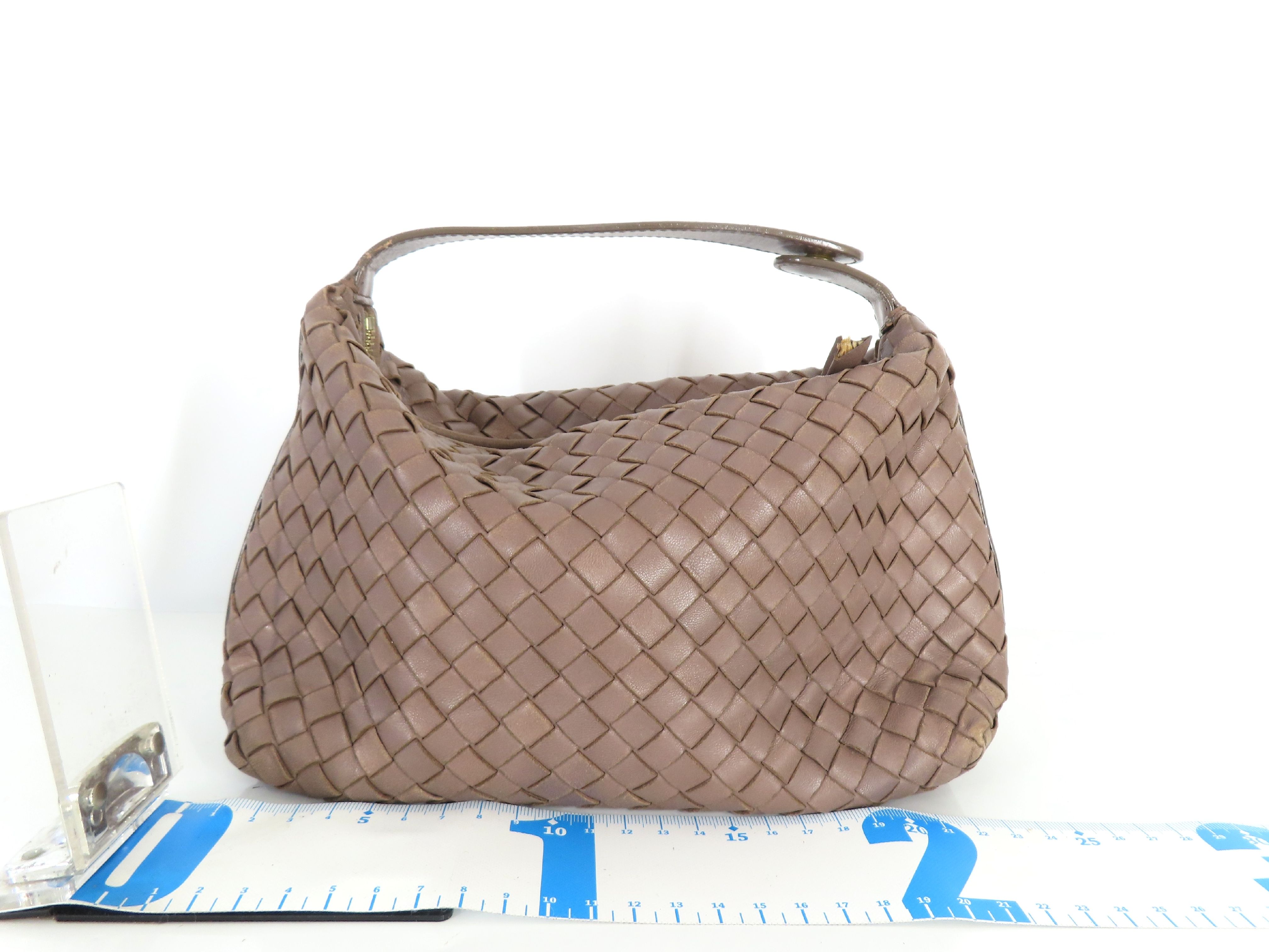 Intrecciato Handbag Accessory Brown Pouch — view 2